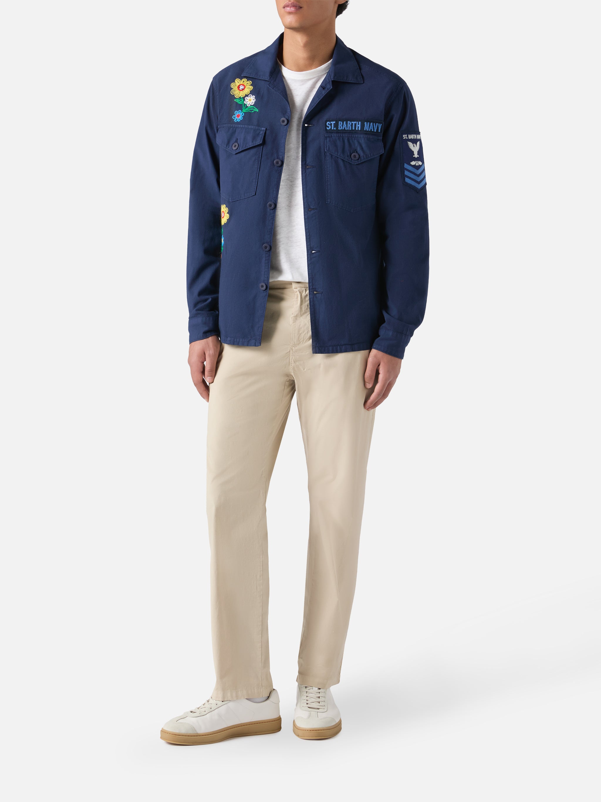 mc2-saint-barth-esteban-sovracamicia-uomo-blu-navy-ricamata image 2