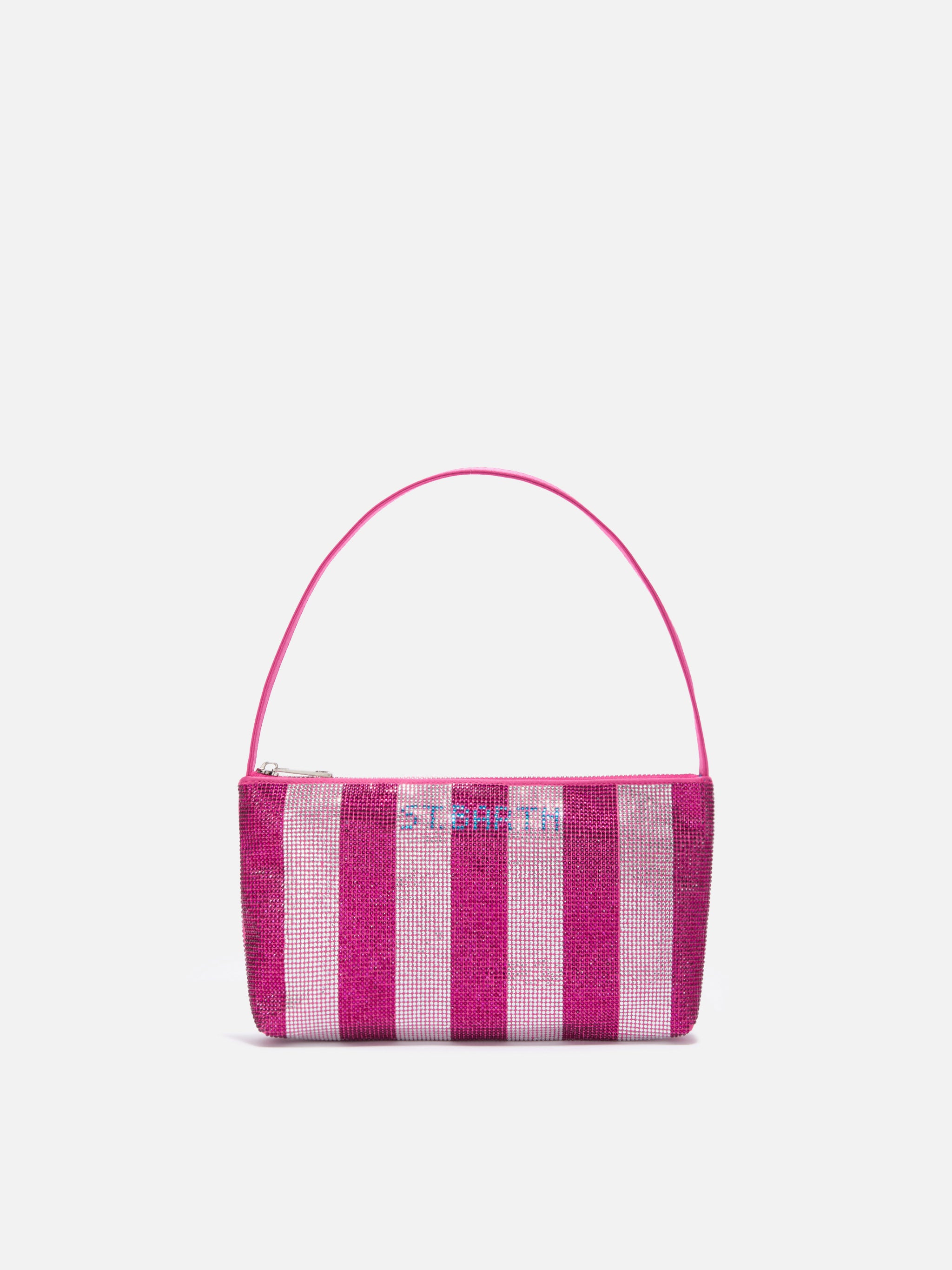 mc2-saint-barth-mini-bag-strassy-con-strass-rosa-e-argento image 1