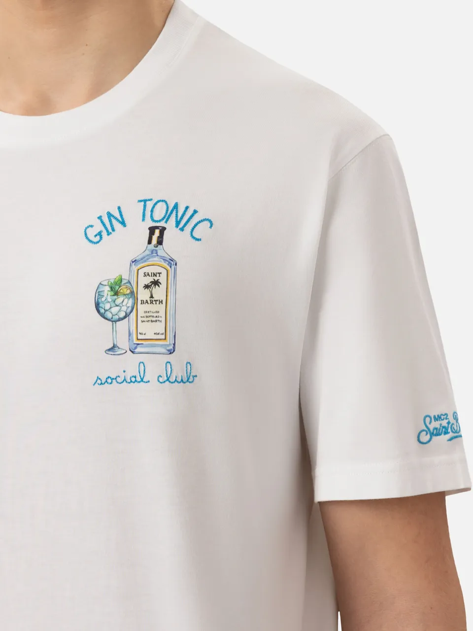 mc2-saint-barth-t-shirt-man-bianca-con-ricamo-gin-tonic-social-club image 1