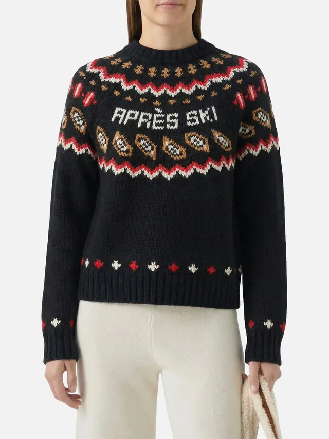 mc2-saint-barth-maglione-kyla-in-lana-con-jacquard-apres-ski-nero image 1