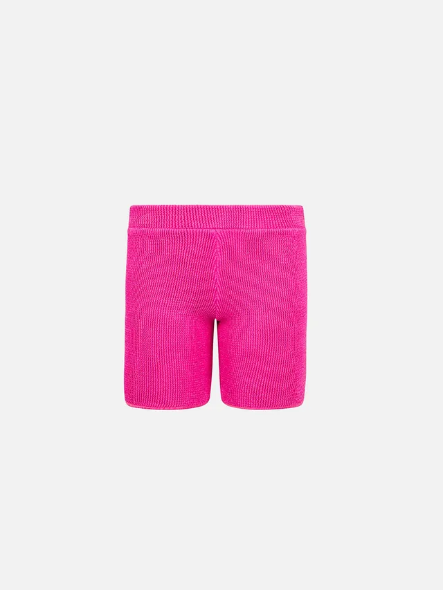 mc2-saint-barth-pantaloncini-kira-w-jr-da-bambina-in-tessuto-crinkle-rosa-lurex image 1