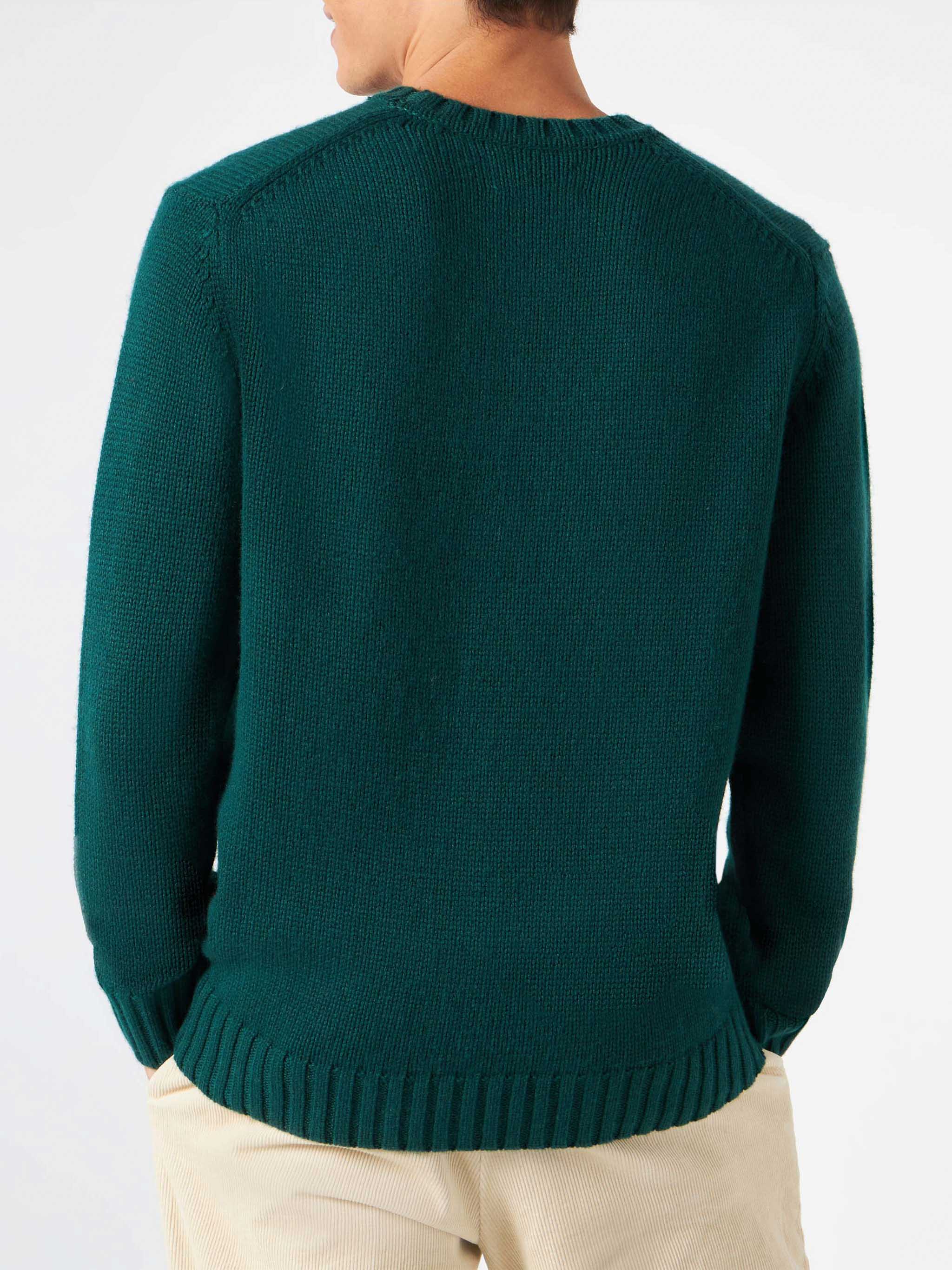 mc2-saint-barth-bombardino-maglia-uomo-verde-misto-cashmere-ricamo-bears image 4