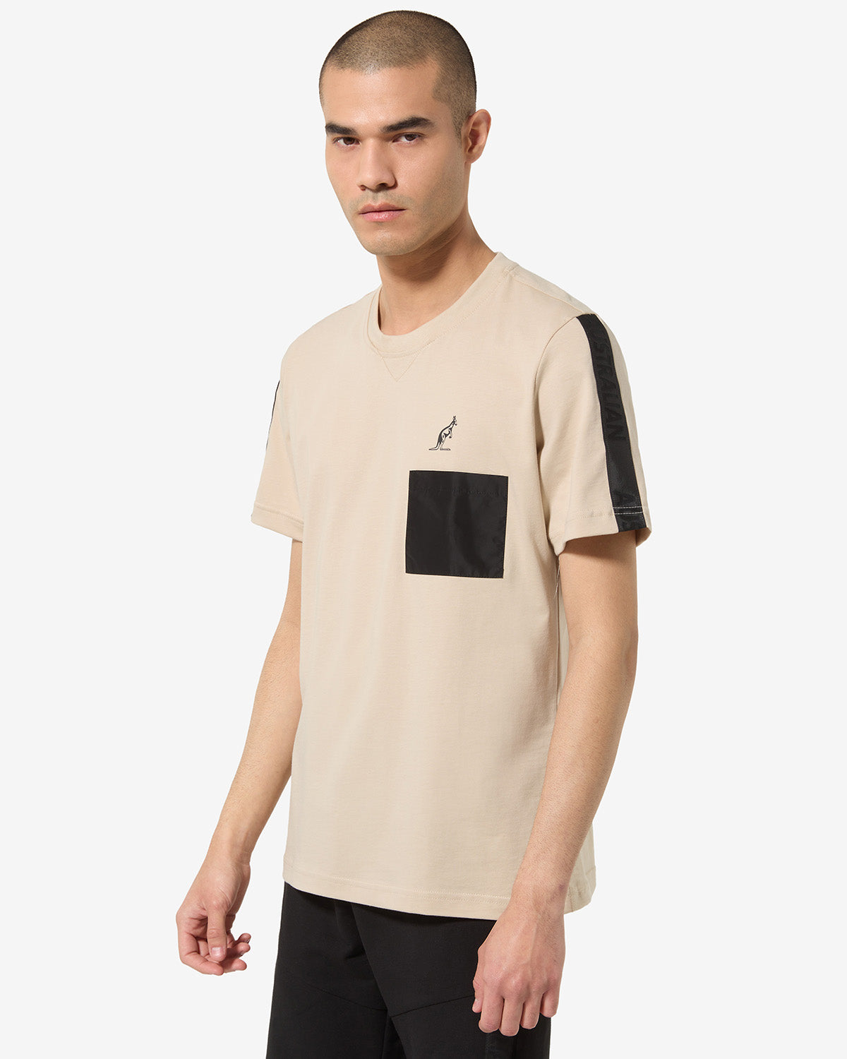 australian-impact-t-shirt-in-cotone-sabbia-con-taschino image 1