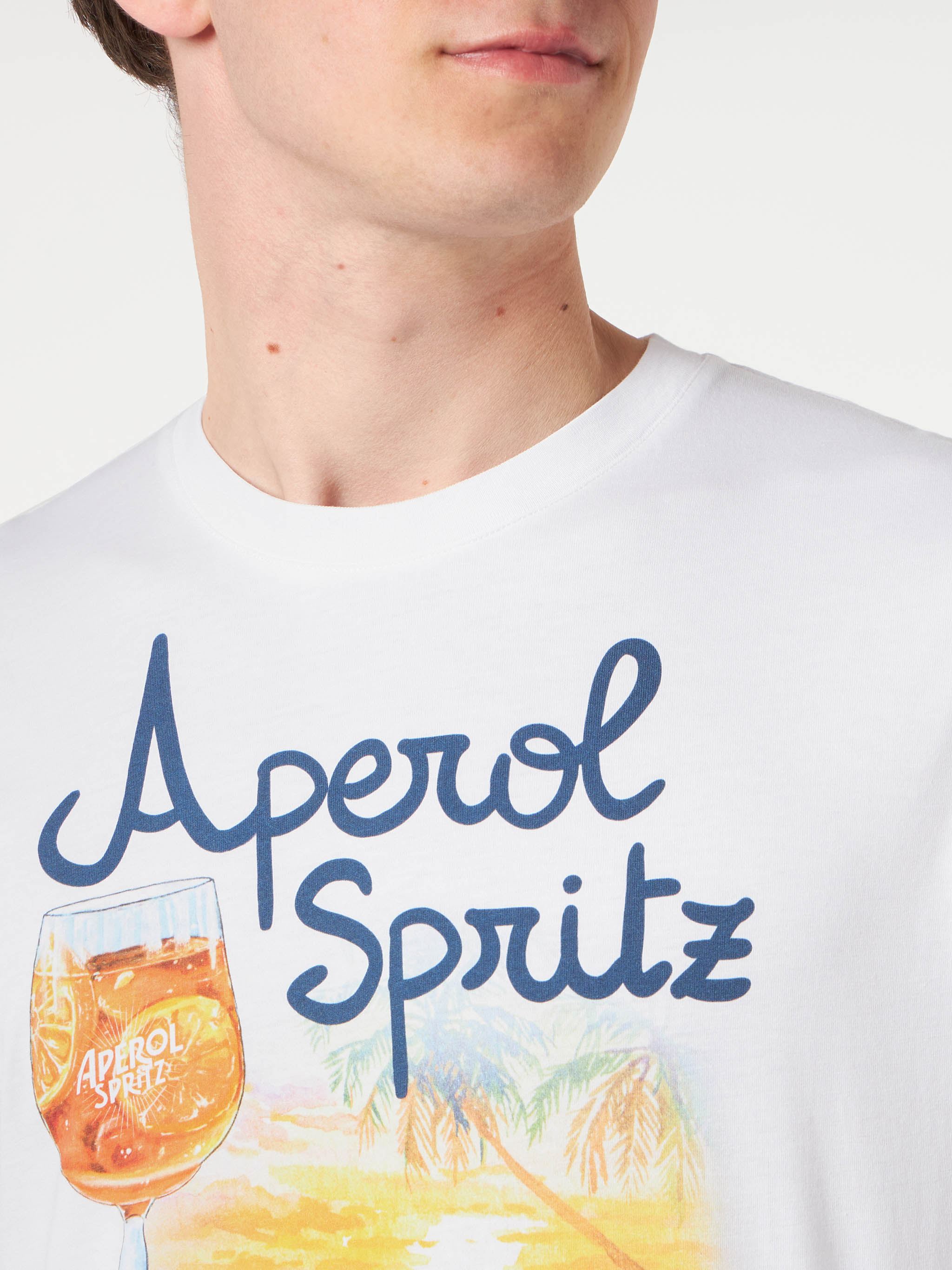 mc2-saint-barth-t-shirt-uomo-aperol-spritz-venice-special-edition-bianca image 3