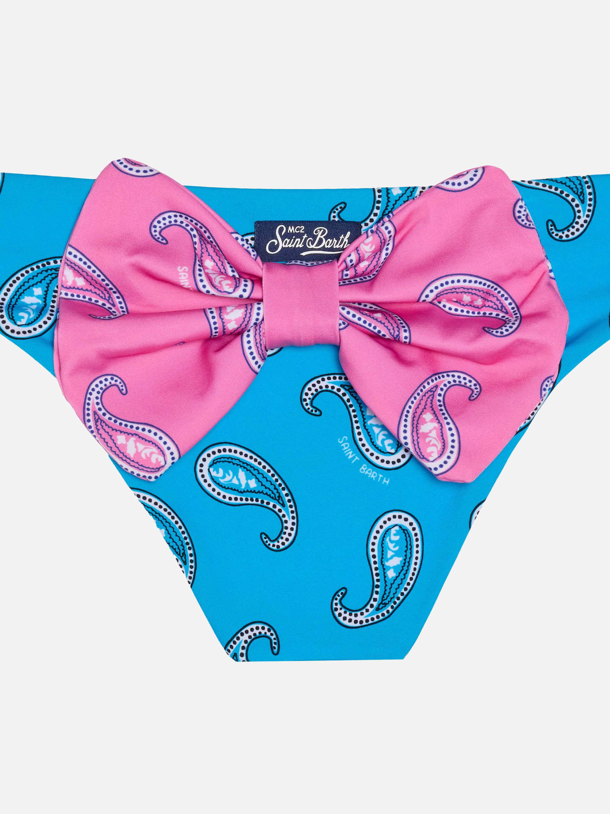 mc2-saint-barth-slip-da-bagno-bambina-stampa-paisley-azzurra-con-fiocco-rosa image 3