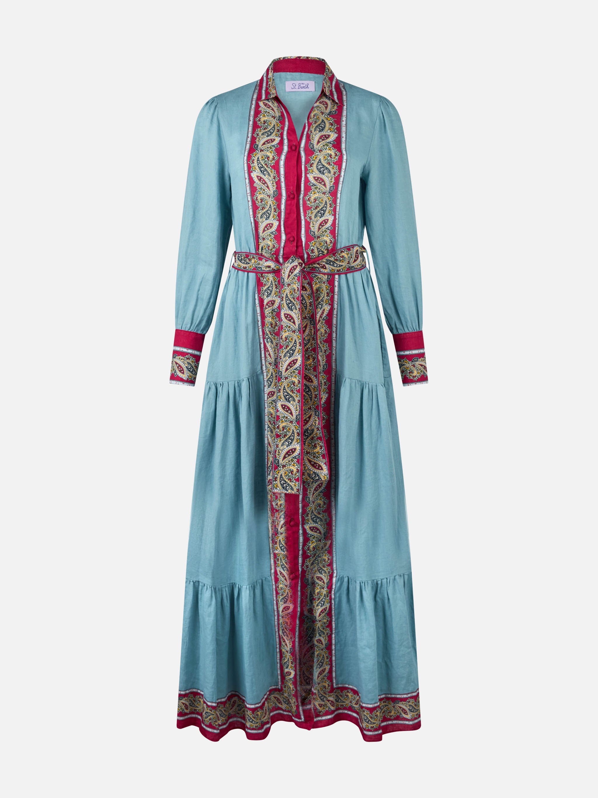 mc2-saint-barth-jensen-abito-donna-lino-azzurro-fantasia-paisley image 3