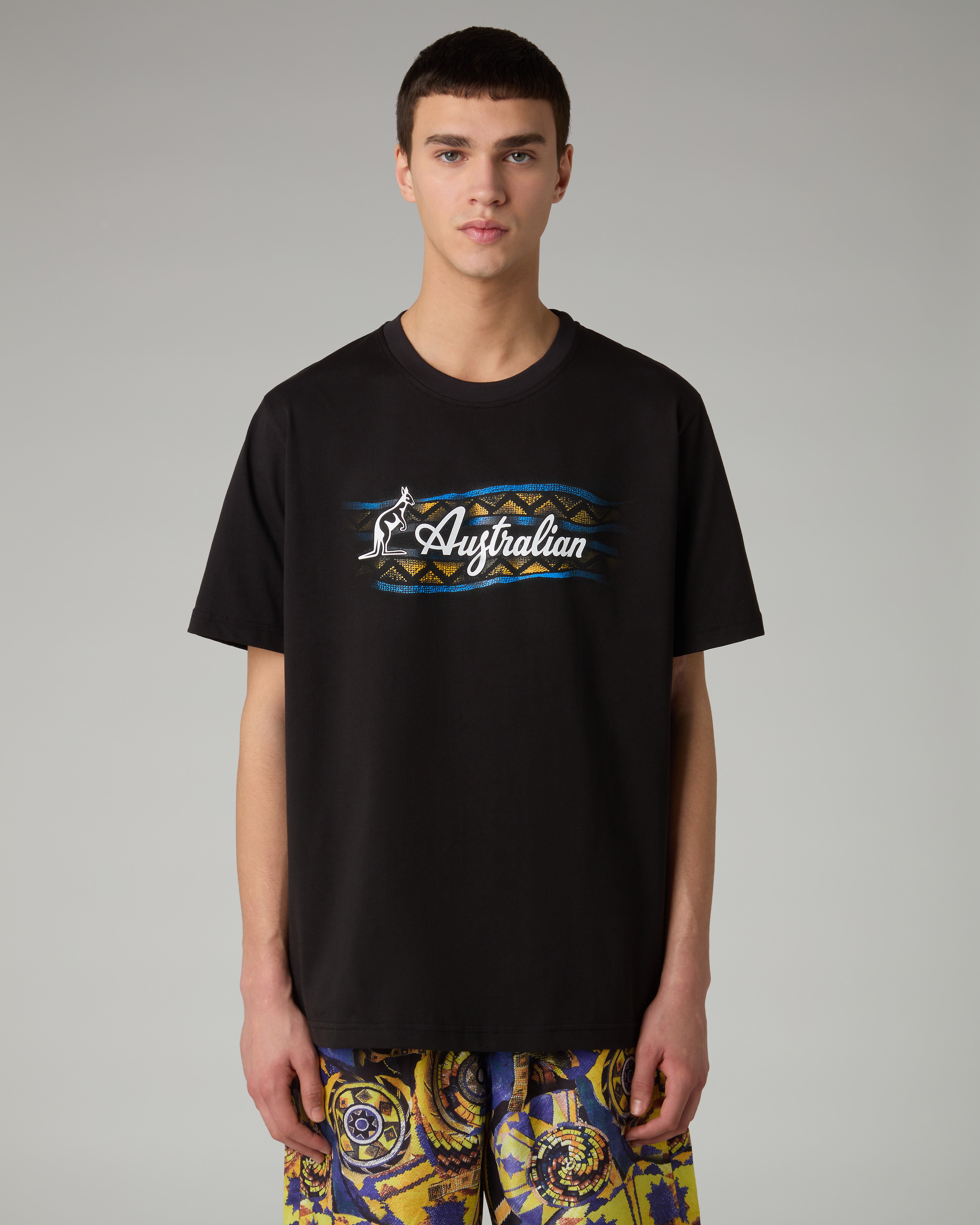 australian-mistero-t-shirt-heritage-nera-in-cotone-regular-fit image 1