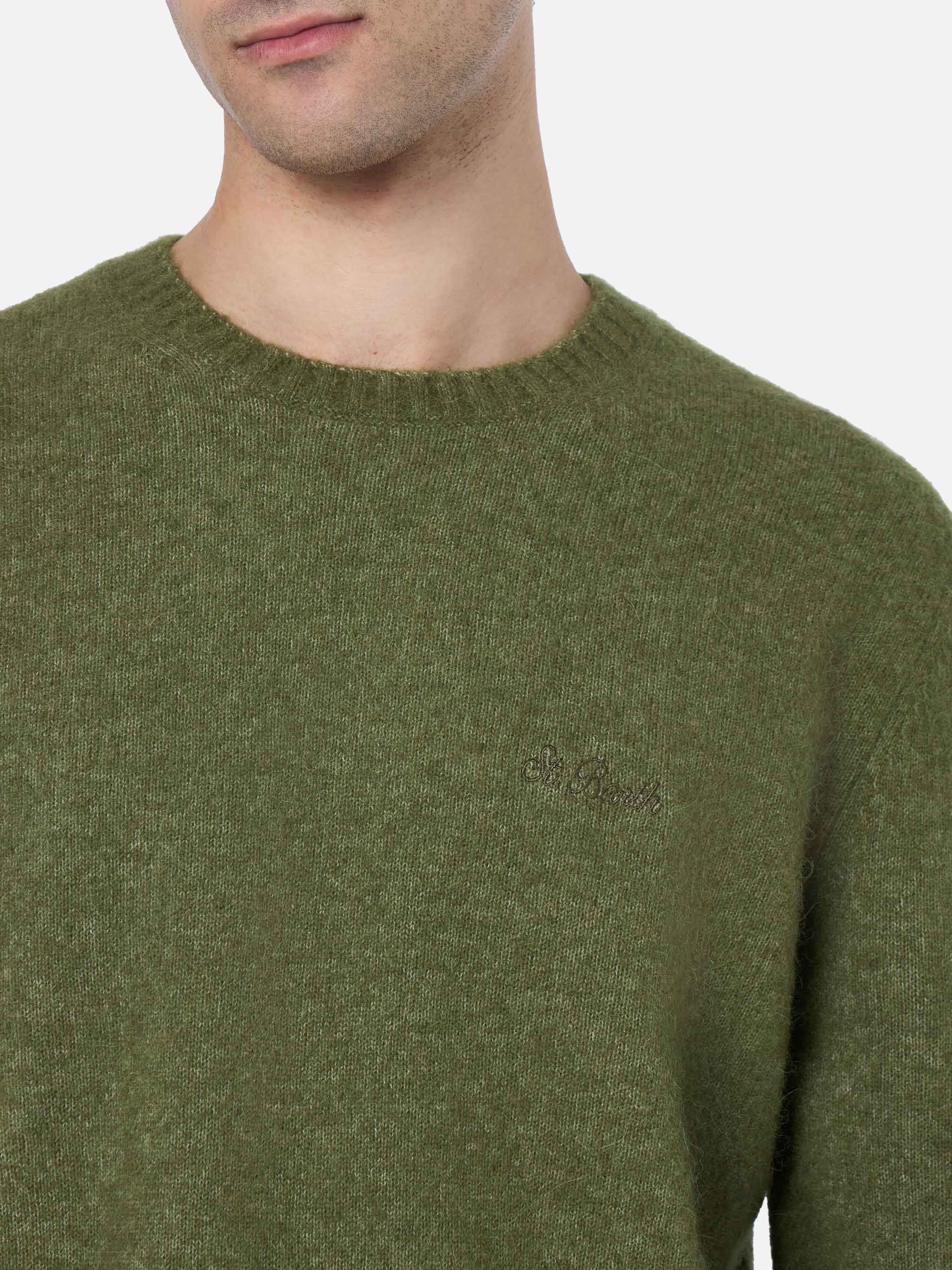 mc2-saint-barth-maglione-uomo-regent-alpaca-stretch-verde-militare image 2