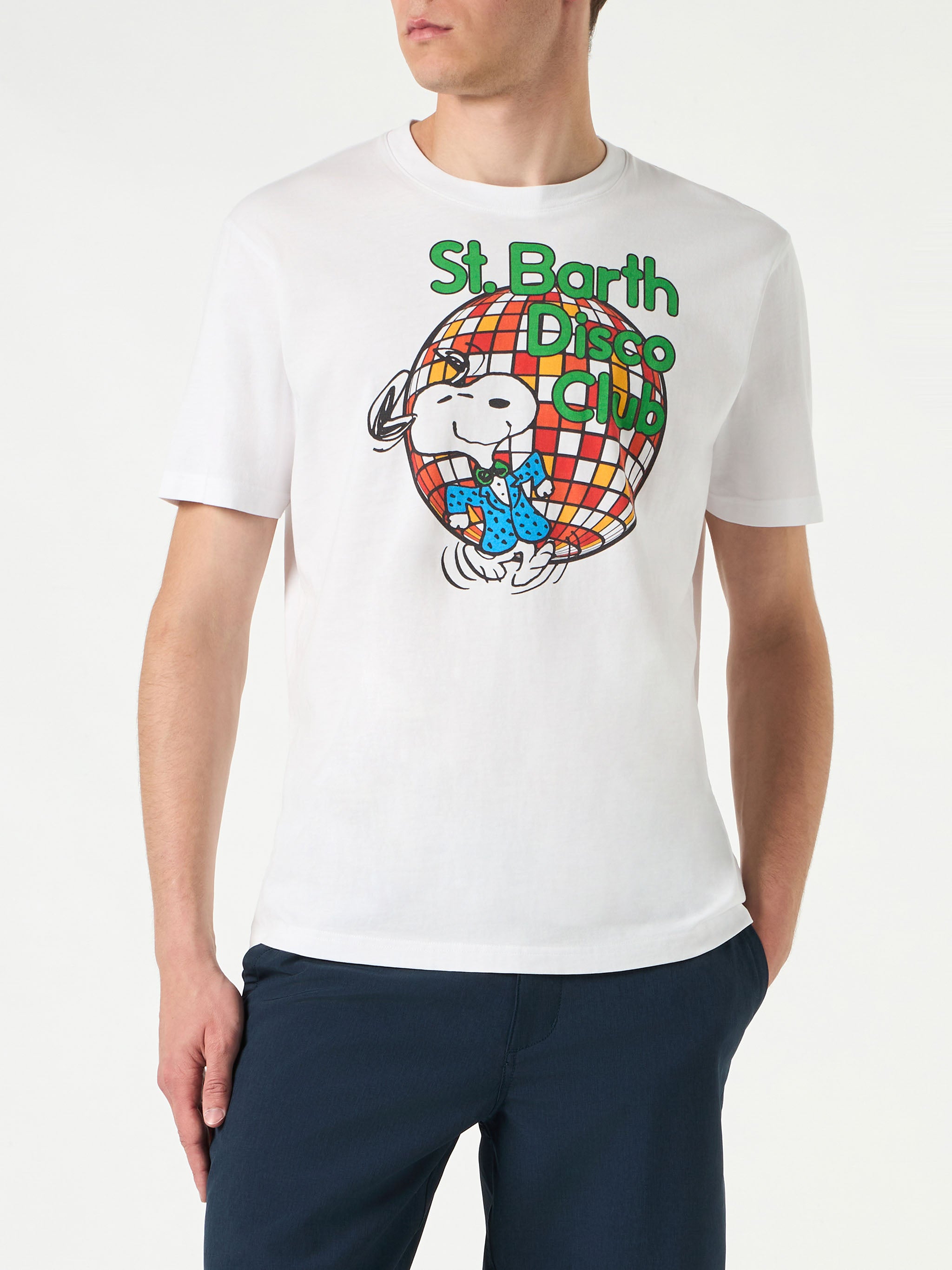 mc2-saint-barth-t-shirt-uomo-snoopy-st-barth-disco-club-special-edition-bianca image 2