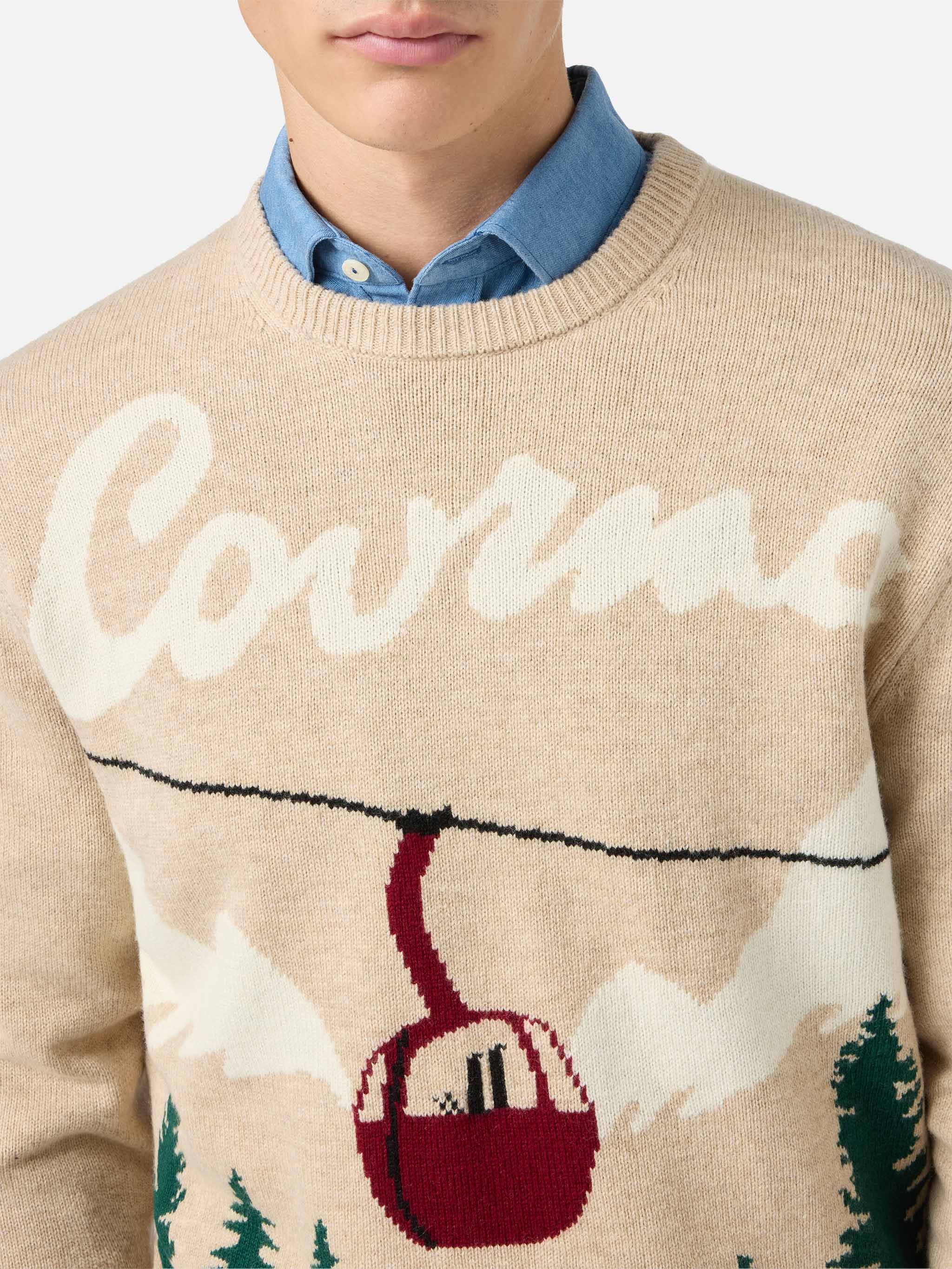 mc2-saint-barth-heron-maglione-girocollo-uomo-beige-jacquard-cartolina-courma image 2