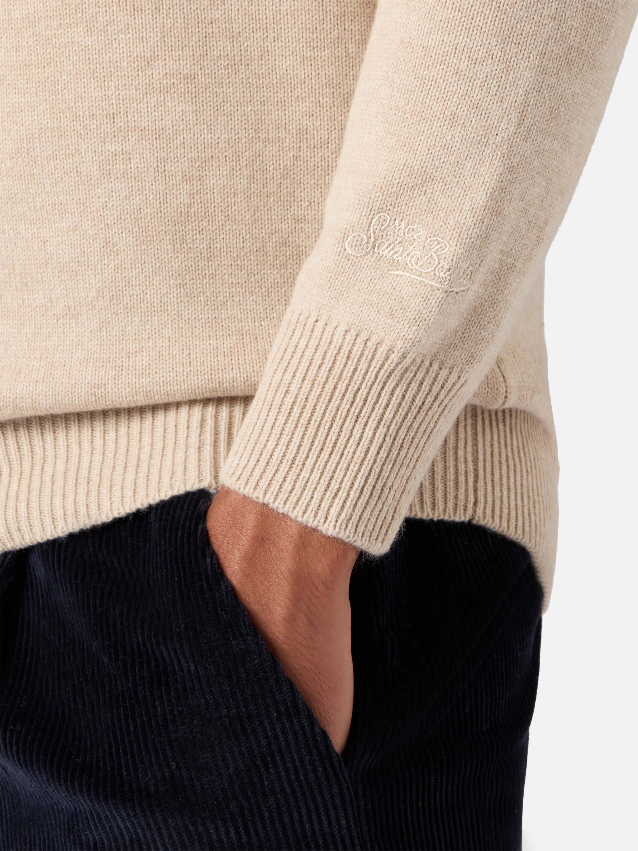 mc2-saint-barth-covent-polo-maglia-uomo-lana-beige-maniche-lunghe image 4