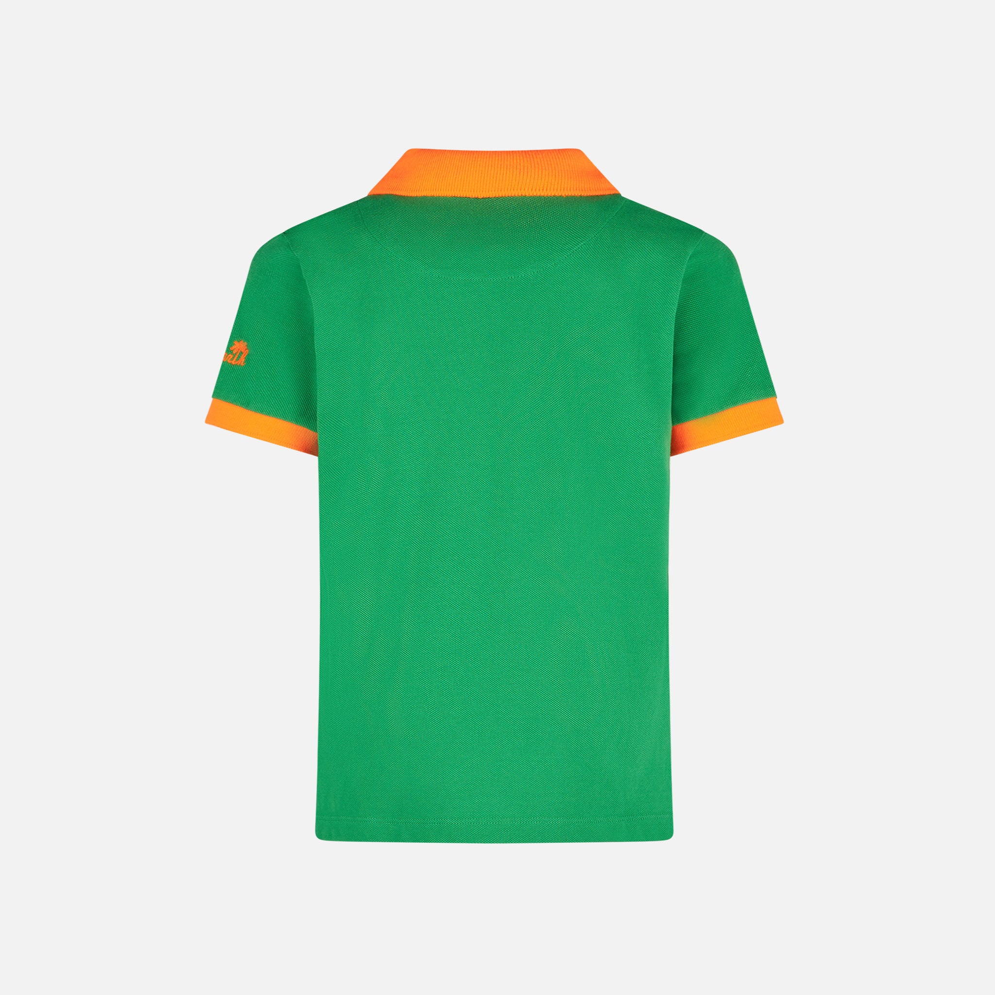 mc2-saint-barth-polo-bambino-piquet-verde-logo-arancione image 5