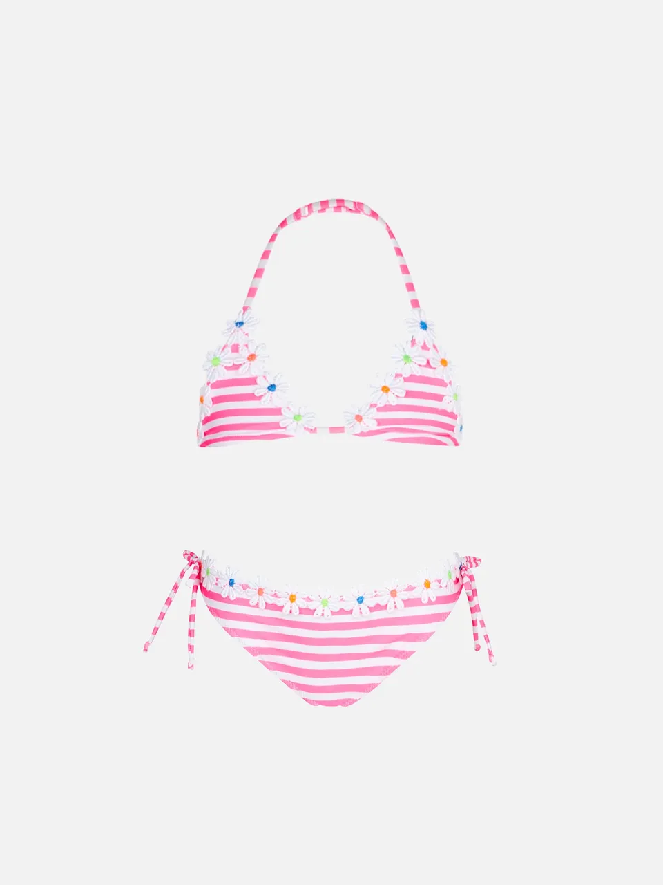 mc2-saint-barth-bikini-da-bambina-a-triangolo-con-righe-rosa-fluo-bf25 image 1