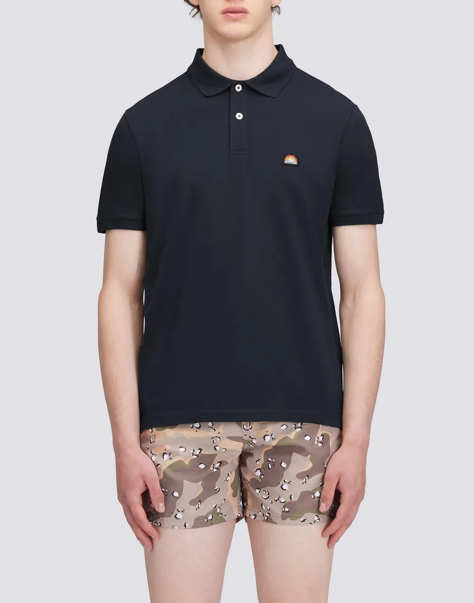 sundek-polo-uomo-in-cotone-piquet-stretch-con-patch-arcobaleno image 1
