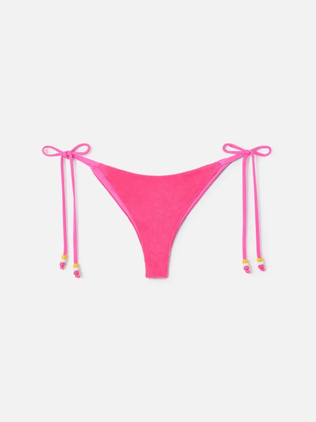mc2-saint-barth-slip-mare-marielle-donna-fucsia-effetto-spugna-con-laccetti image 1