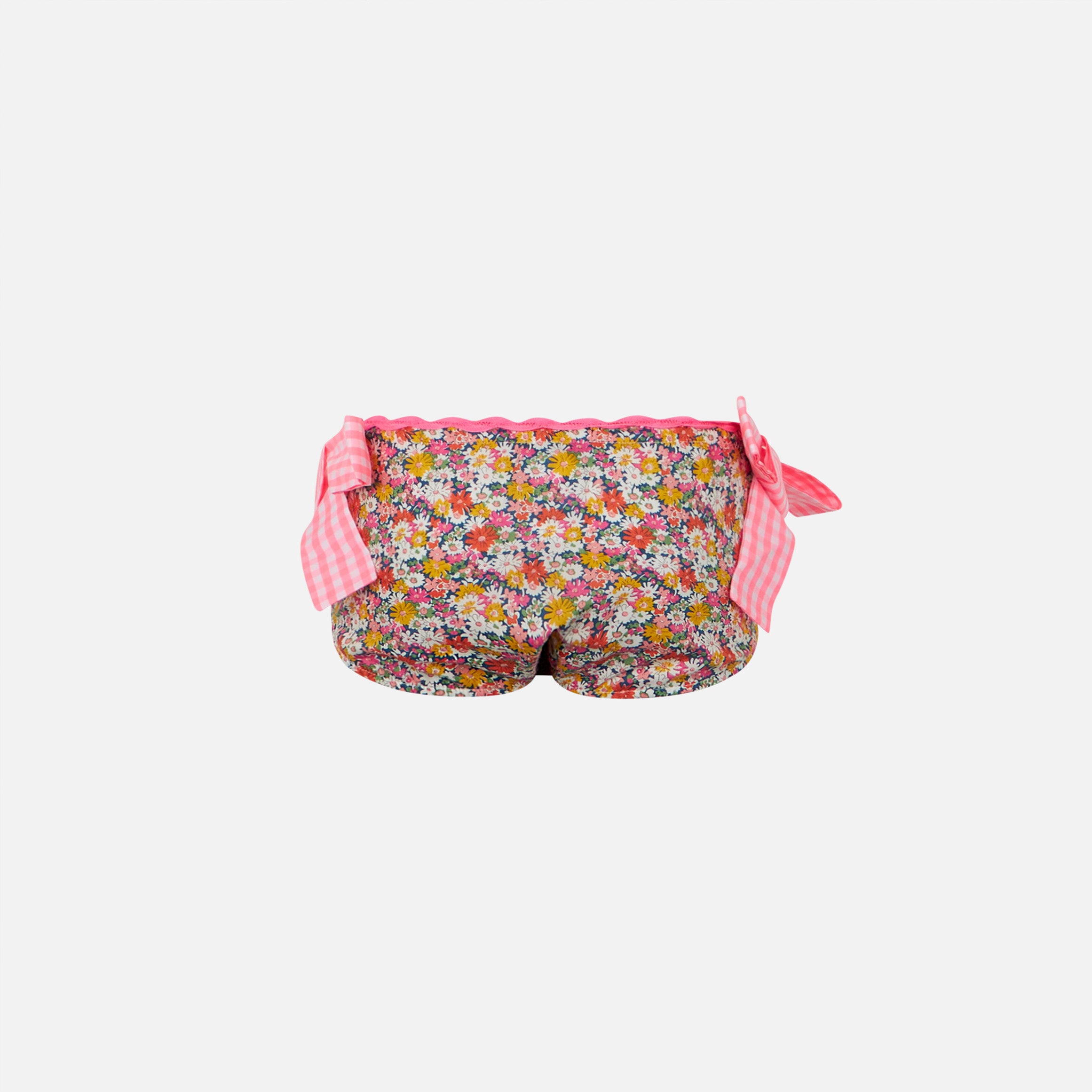 mc2-saint-barth-slip-bambina-fiori-multicolore-con-fiocchi-vichy image 2