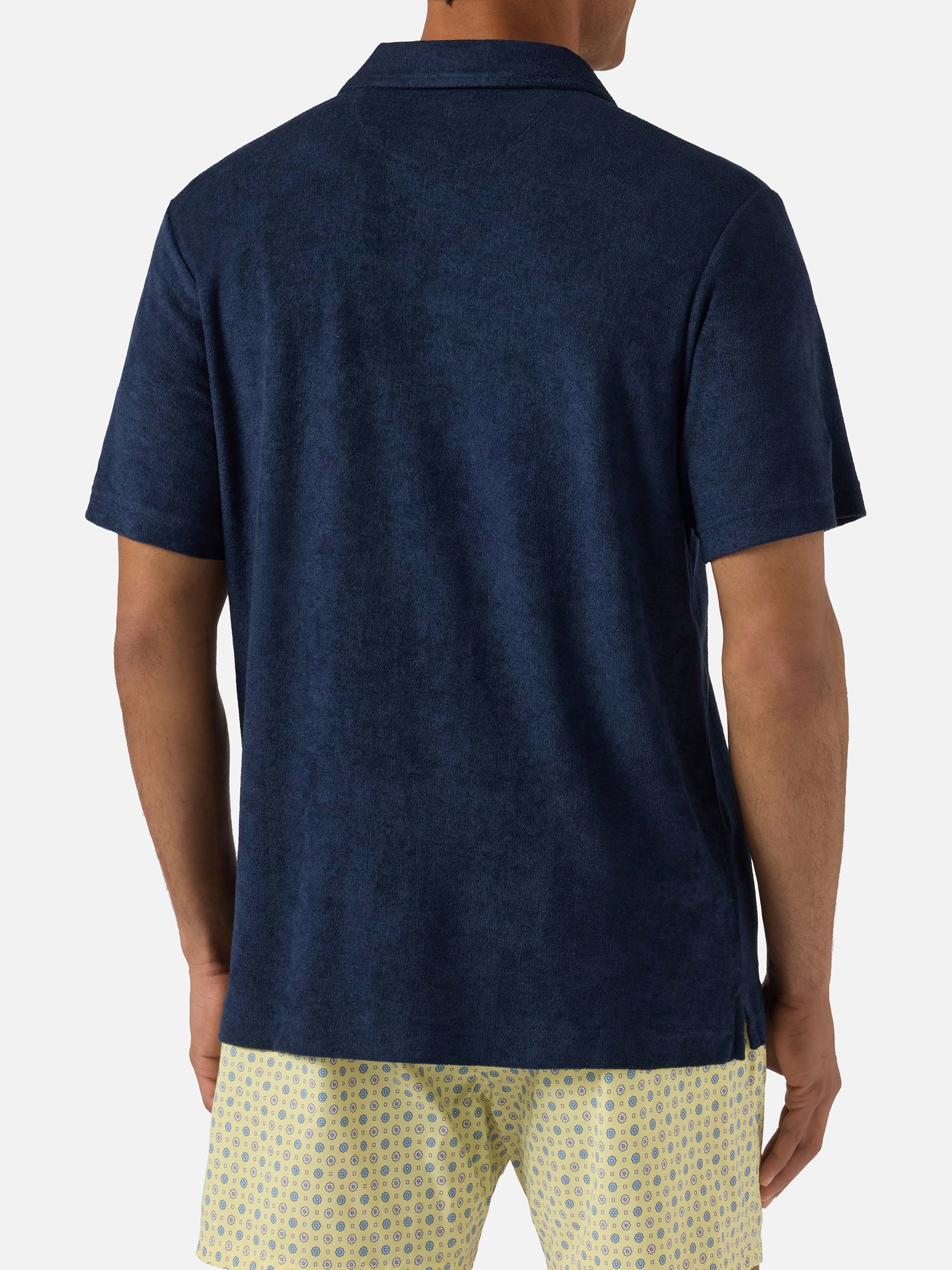 mc2-saint-barth-jeremy-polo-uomo-in-cotone-spugna-blu-navy image 3