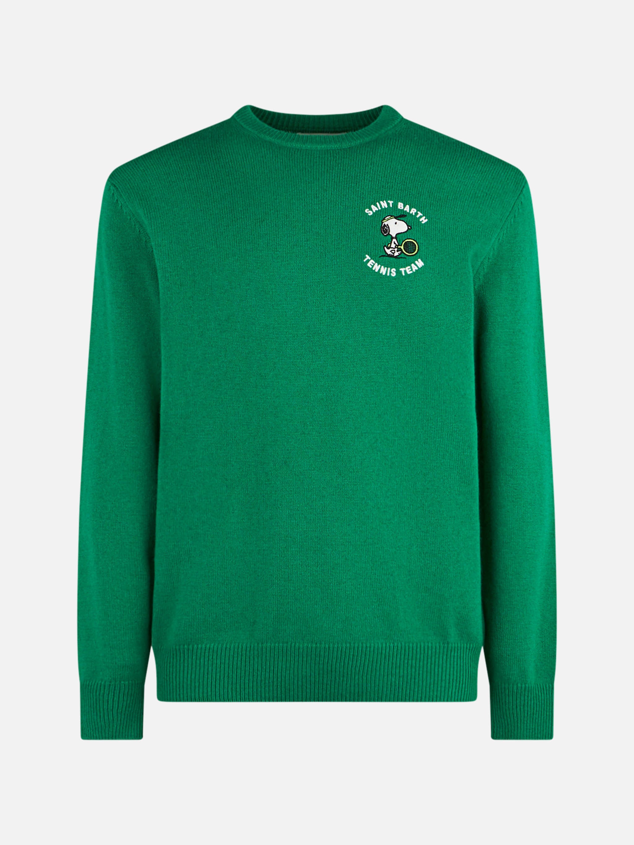 mc2-saint-barth-maglia-heron-uomo-verde-snoopy-tennis-jacquard-peanuts image 3