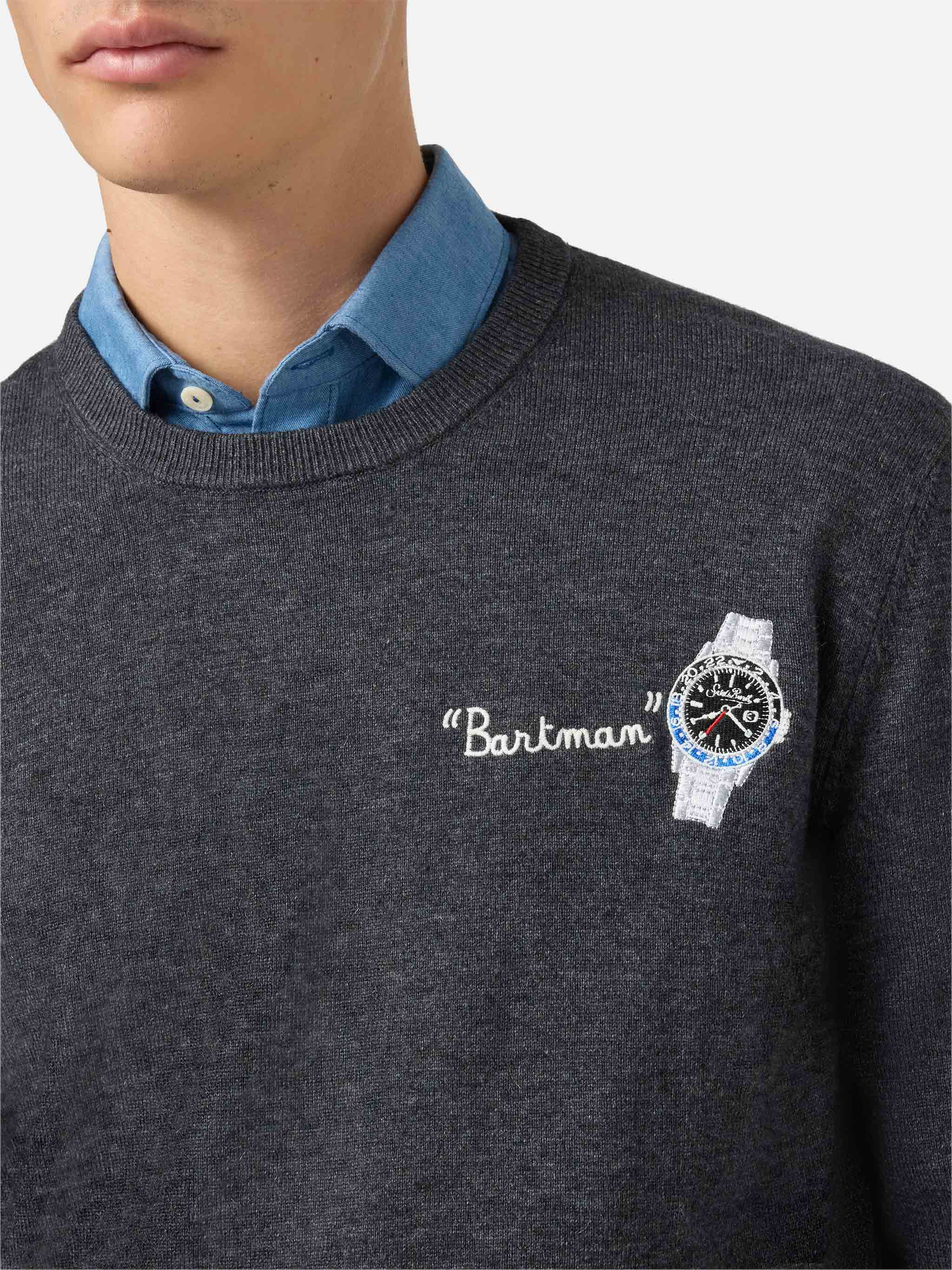 mc2-saint-barth-heron-light-maglia-uomo-cashmere-grigio-ricamo-bartman image 1