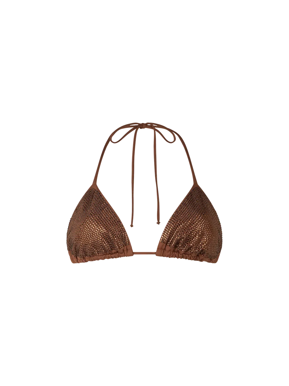 mc2-saint-barth-top-bikini-annabelle-triangolo-marrone-con-strass image 1