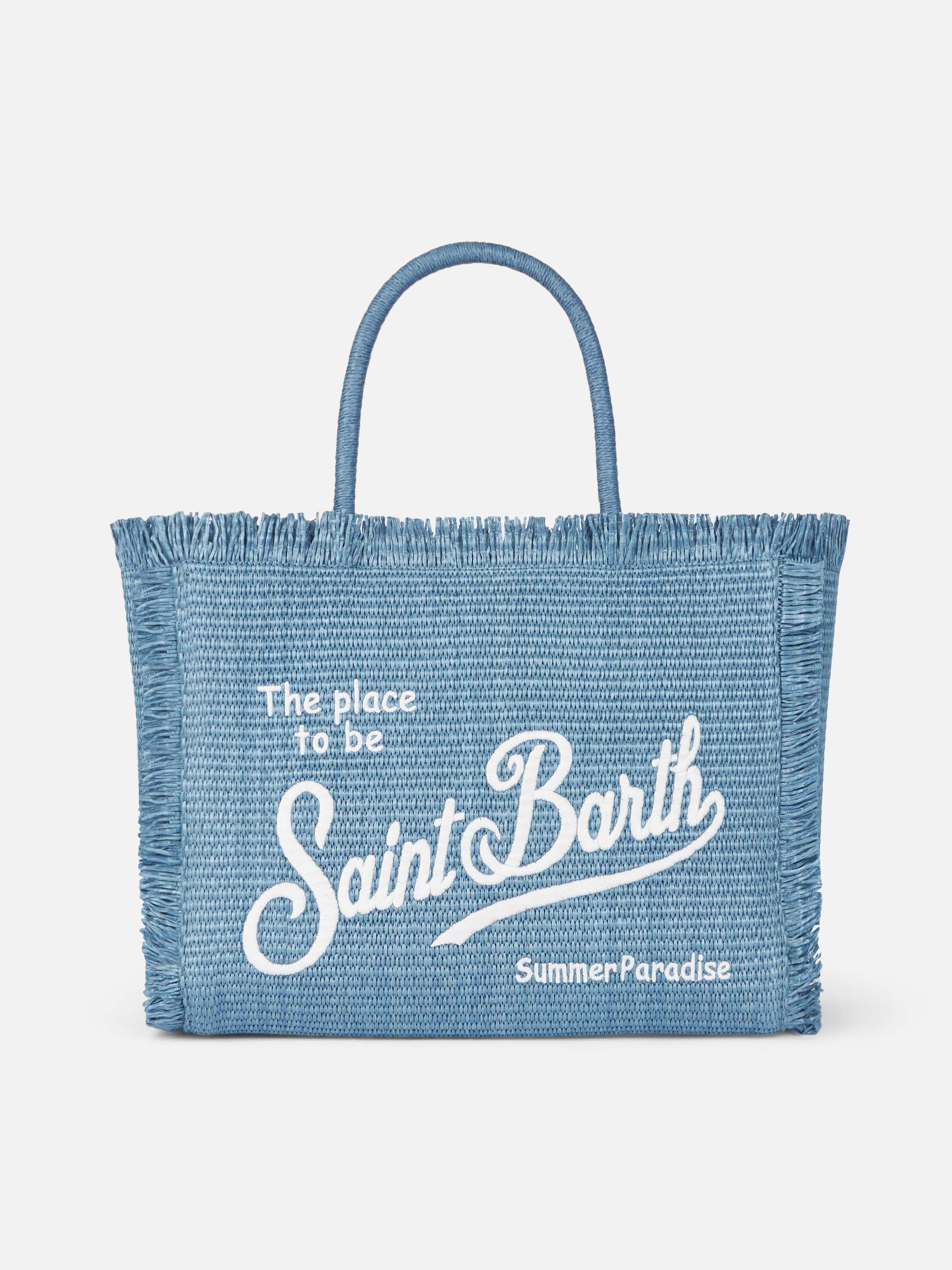 mc2-saint-barth-vanity-borsa-a-spalla-effetto-paglia-denim-blu image 1