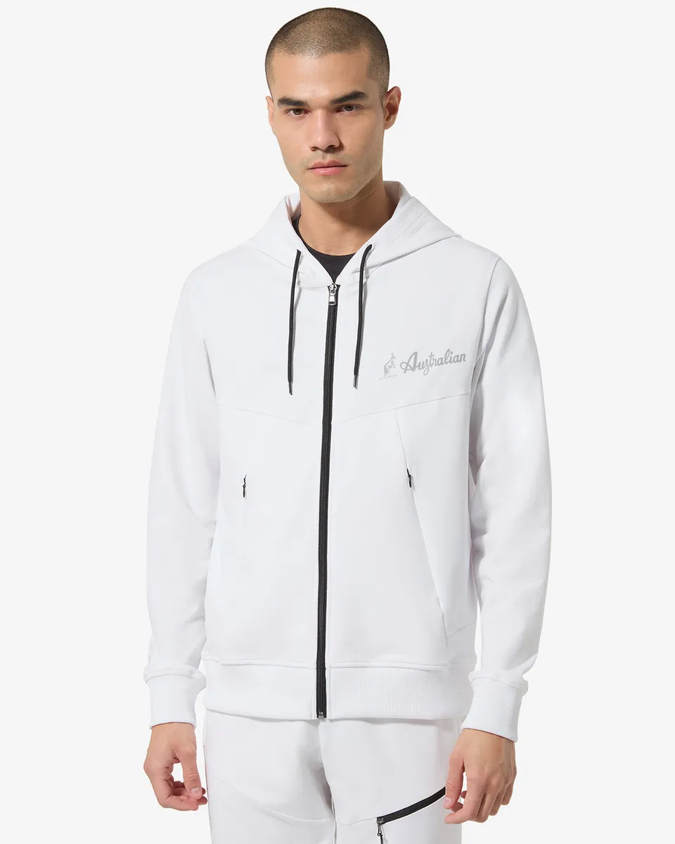 australian-gen-track-jacket-felpa-sportiva-con-cappuccio-bianco image 1