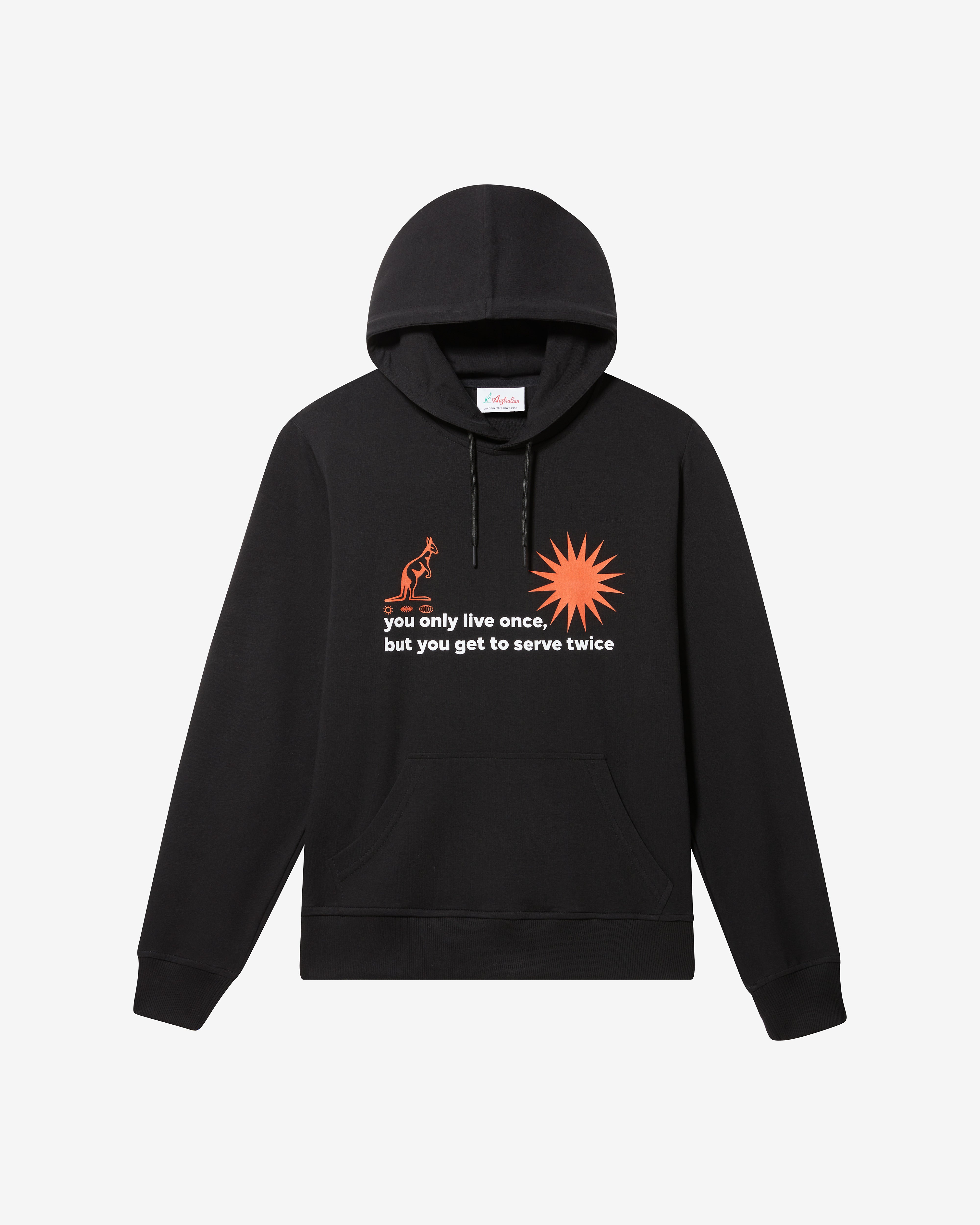 australian-collage-hoodie-felpa-con-cappuccio-in-cotone-nero image 6