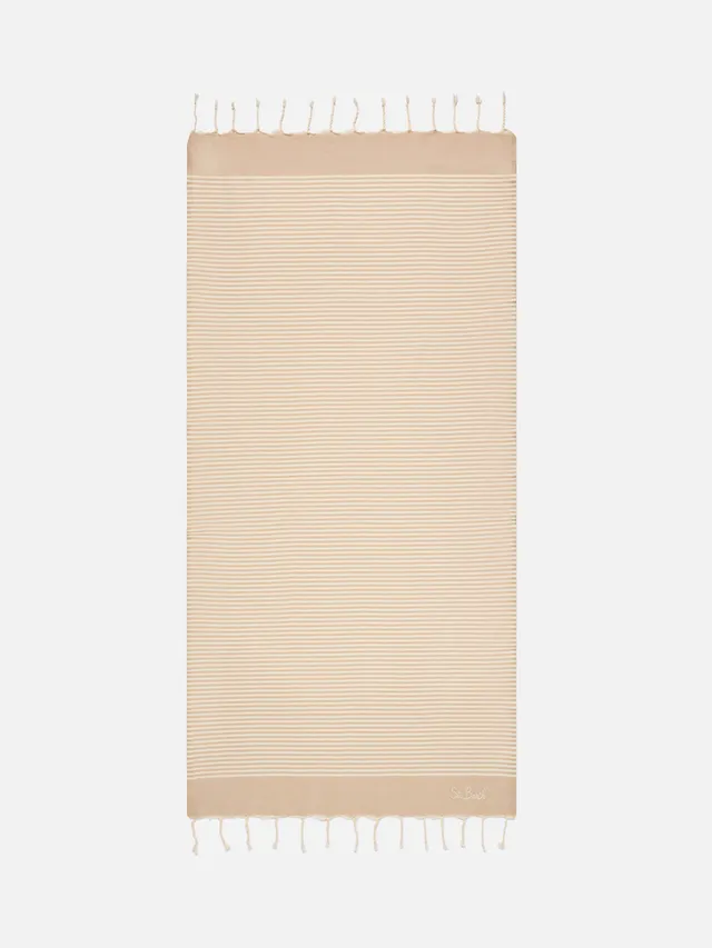 mc2-saint-barth-foutas-telo-mare-righe-beige-bianco-cotone image 1