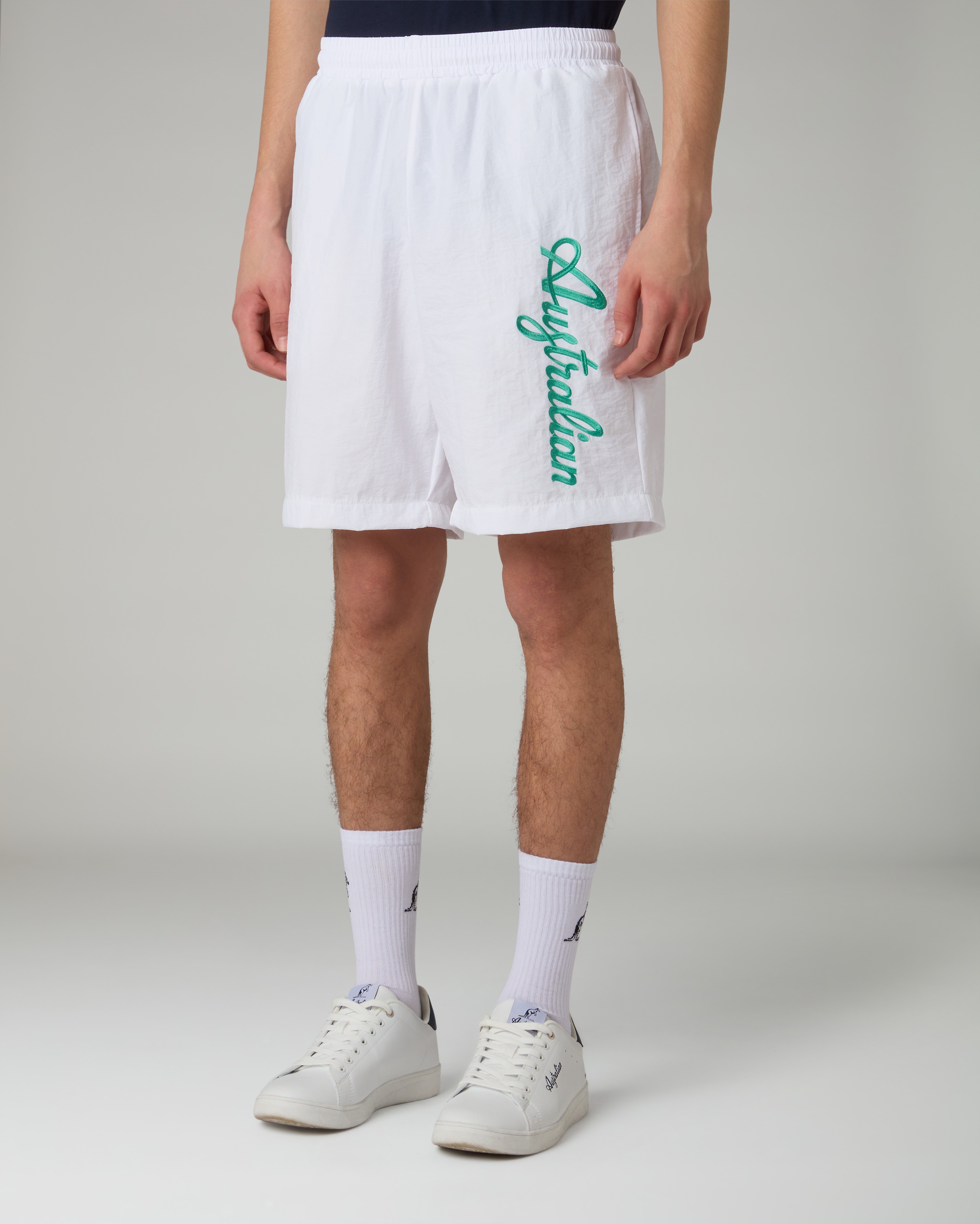 australian-embroidery-logo-short-short-retr-bianco-con-maxi-logo-ricamato image 1