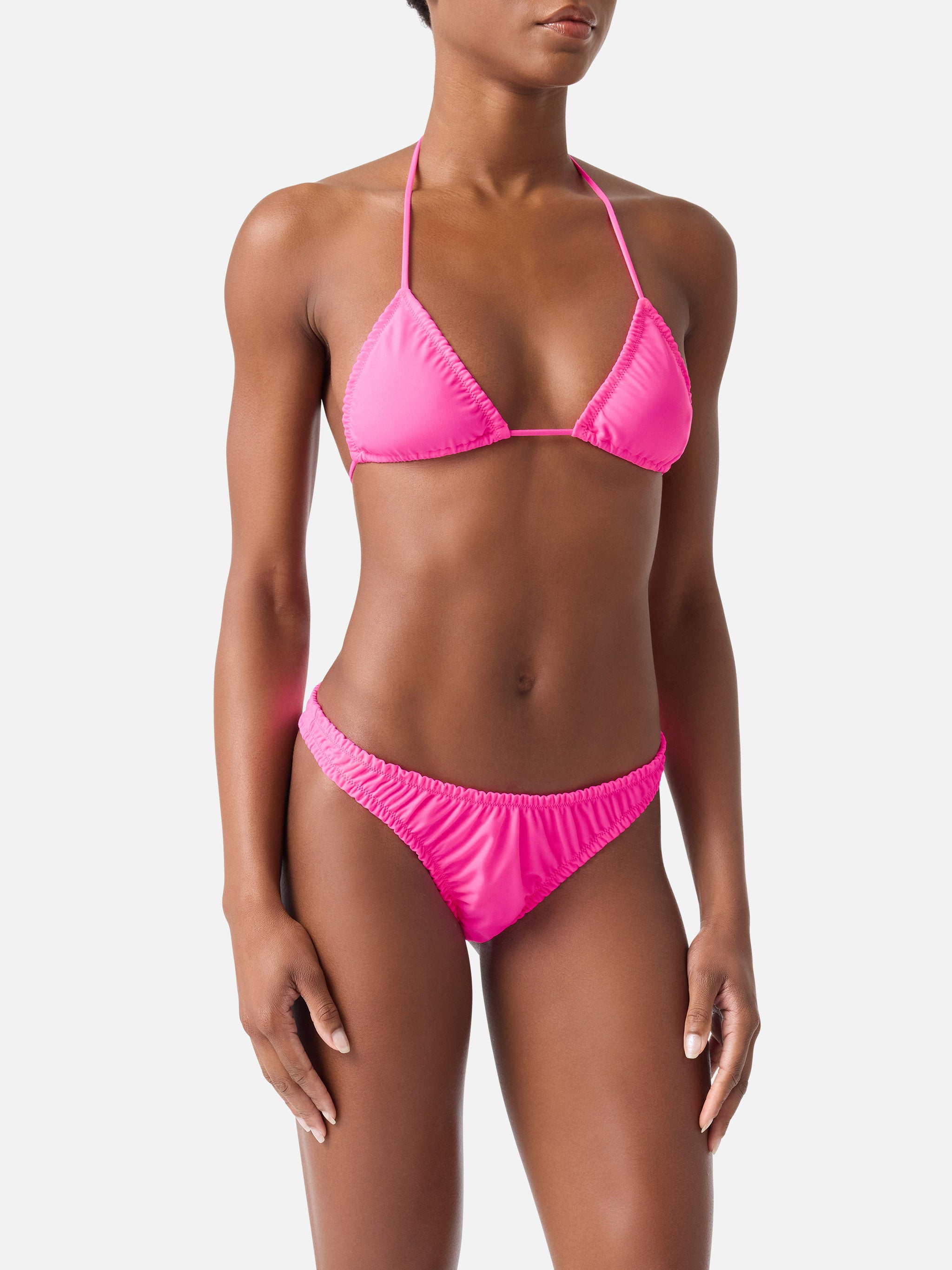 mc2-saint-barth-nilly-nalu-bikini-donna-triangolo-ruches-fucsia-fluo image 2
