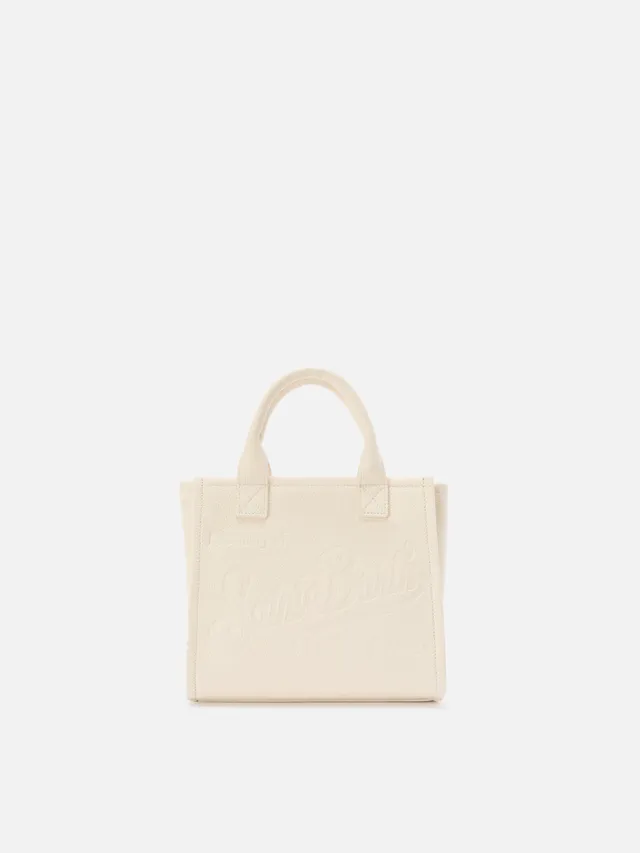 mc2-saint-barth-vanity-medium-borsa-a-mano-in-pelle-martellata-avorio image 1