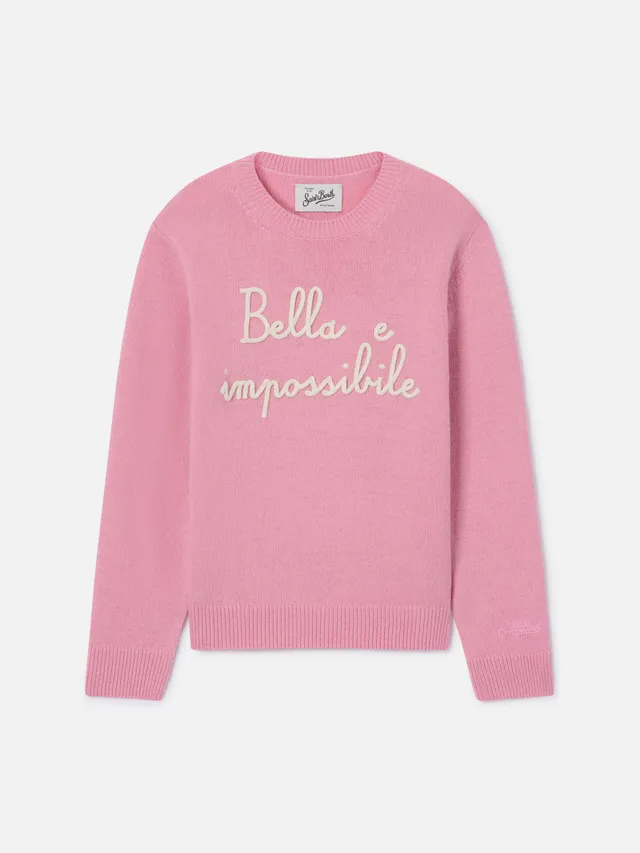 mc2-saint-barth-maglia-girocollo-princess-rosa-con-ricamo-bella-e-impossibile image 1