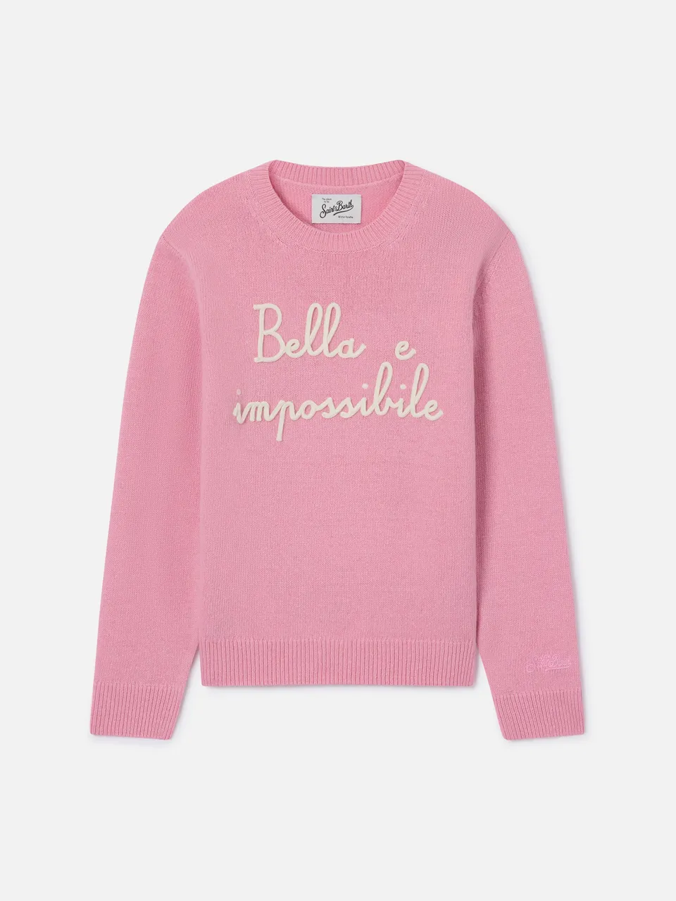 mc2-saint-barth-maglia-girocollo-princess-rosa-con-ricamo-bella-e-impossibile image 1