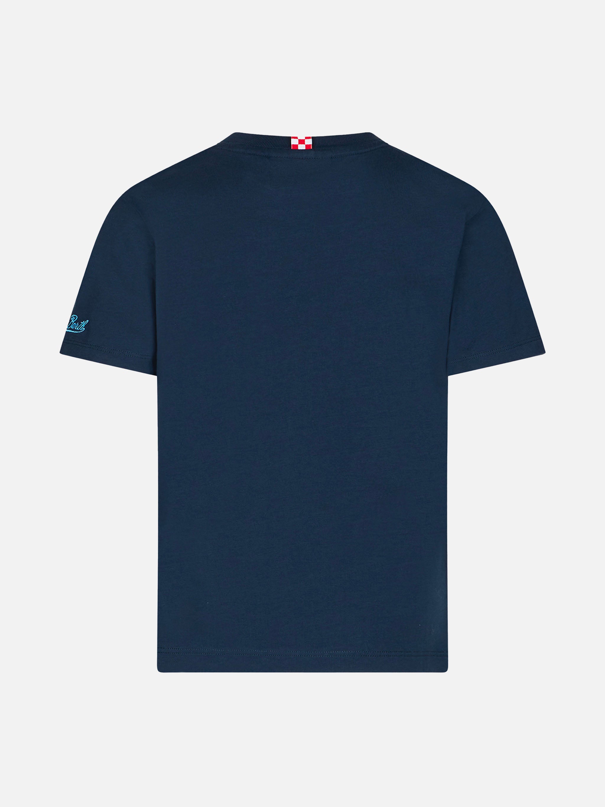 mc2-saint-barth-t-shirt-bambino-cotone-blu-st-barth-champion-minions image 3
