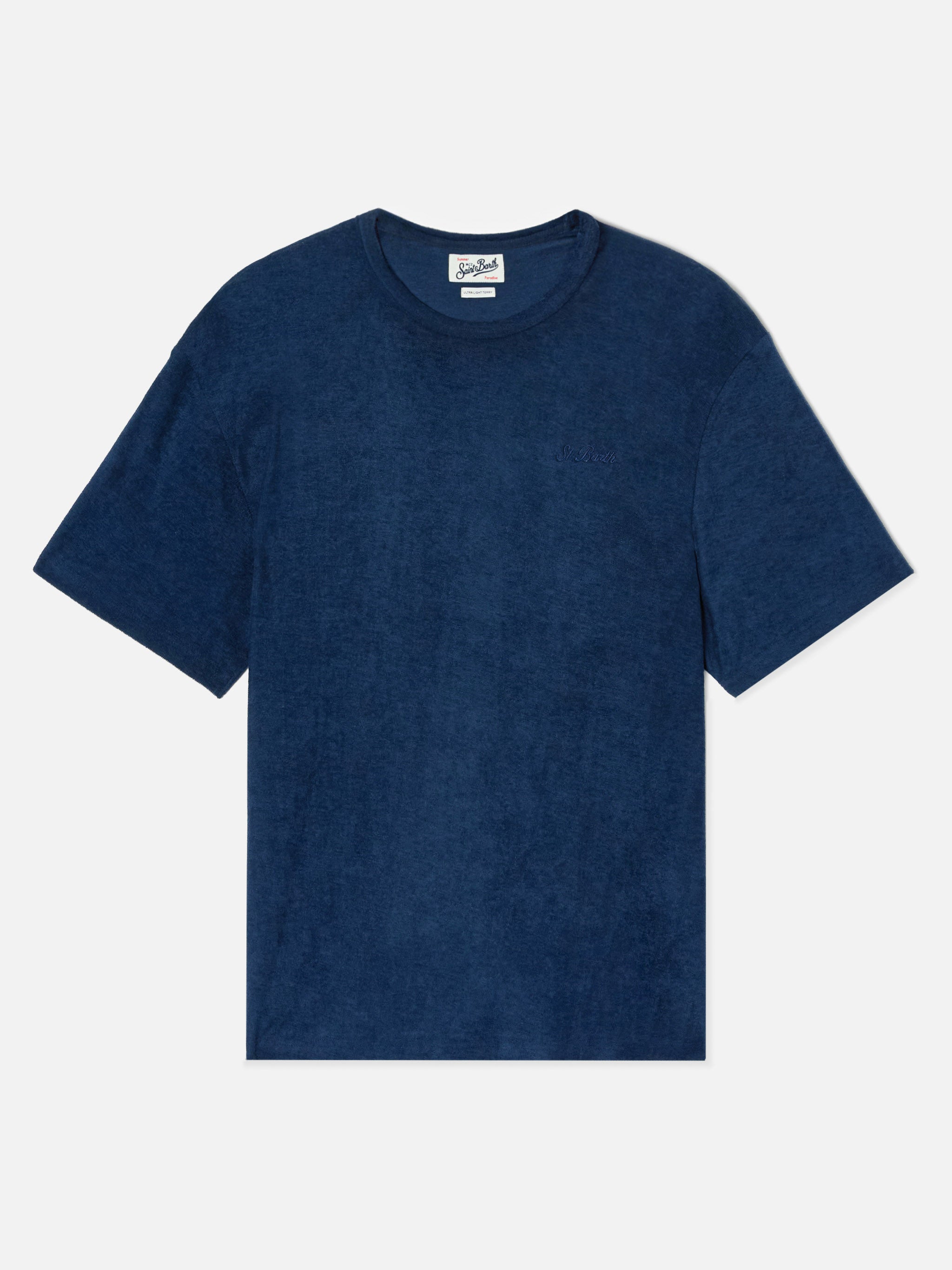 mc2-saint-barth-t-shirt-gary-in-misto-cotone-effetto-spugna-blu-con-ricamo-logo image 1