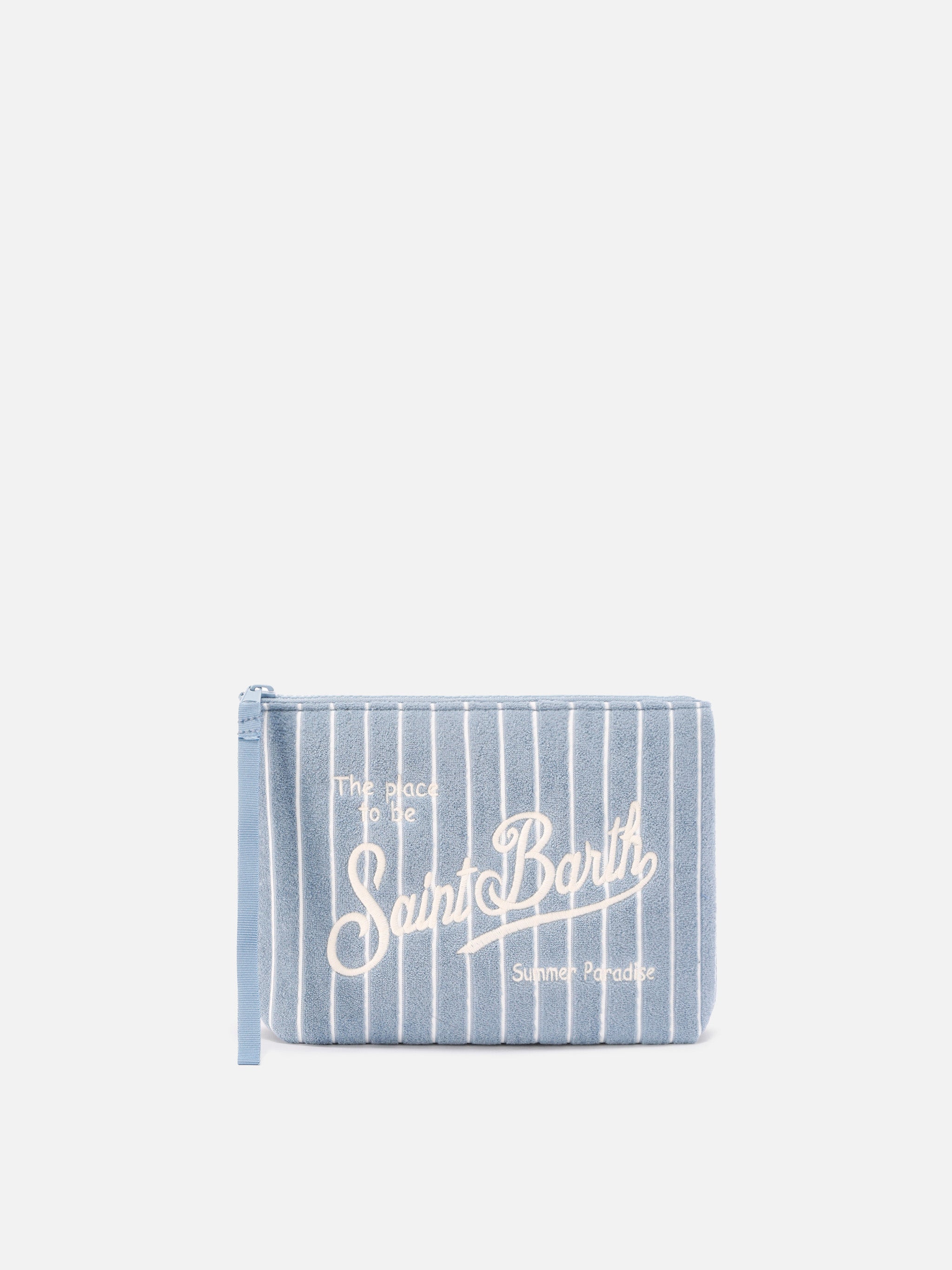 mc2-saint-barth-aline-pochette-spugna-blu-righe-con-zip image 1