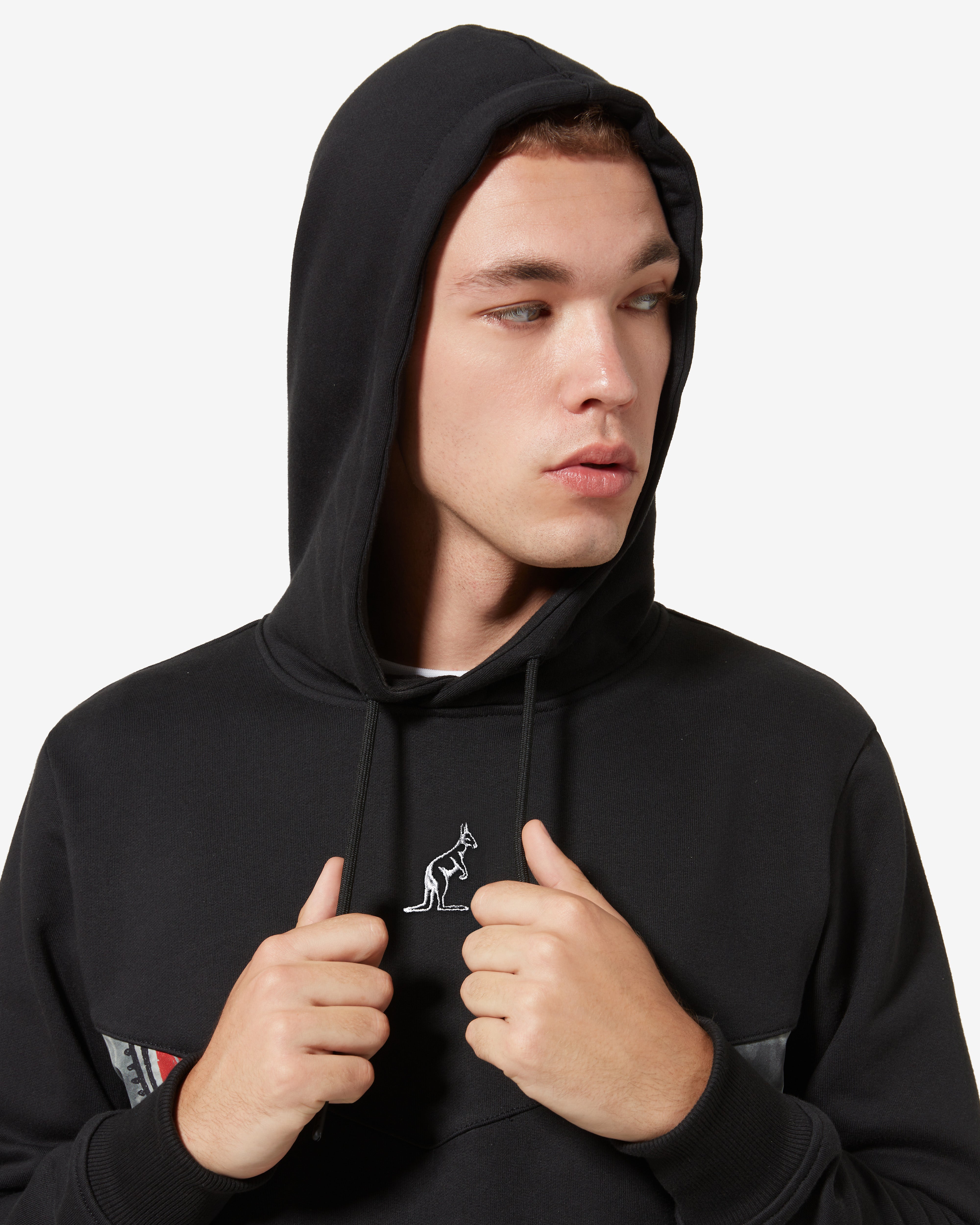 australian-ethnic-hoodie-felpa-con-cappuccio-nera-made-in-italy image 4