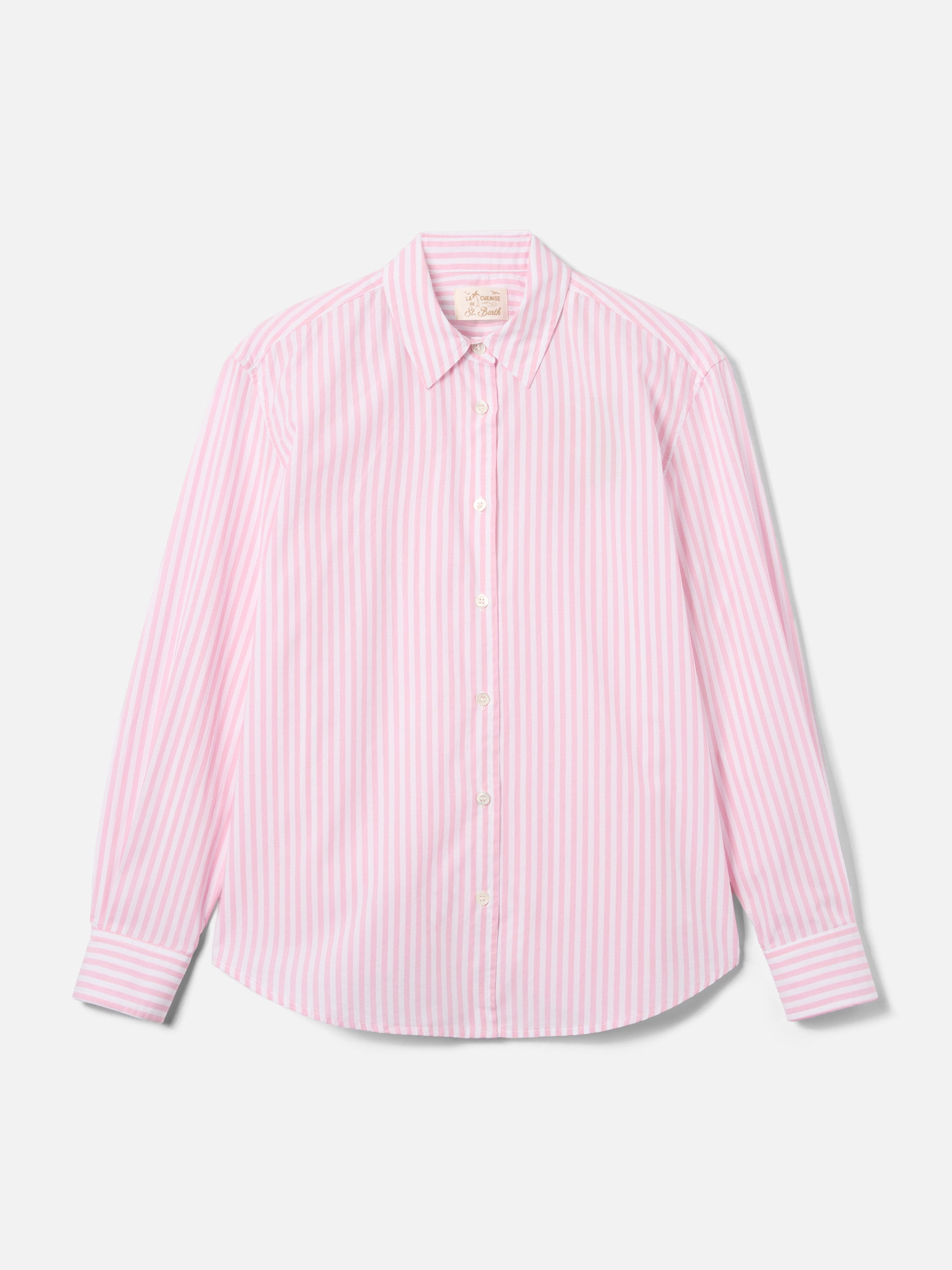 mc2-saint-barth-camicia-meredith-donna-in-cotone-a-righe-rosa-e-bianche image 5