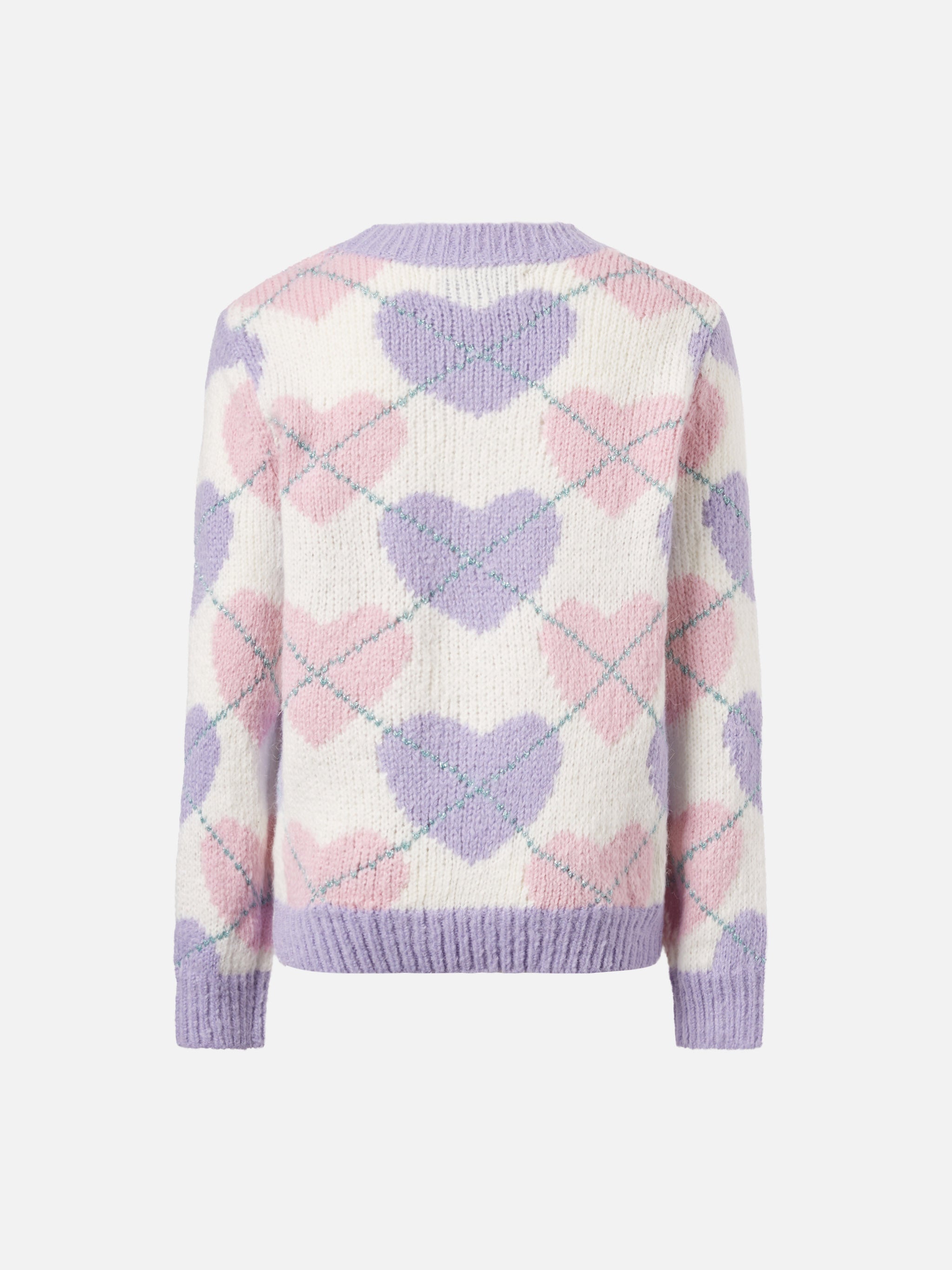 mc2-saint-barth-maglione-girocollo-bambina-misto-alpaca-jacquard-rombi-cuori image 3