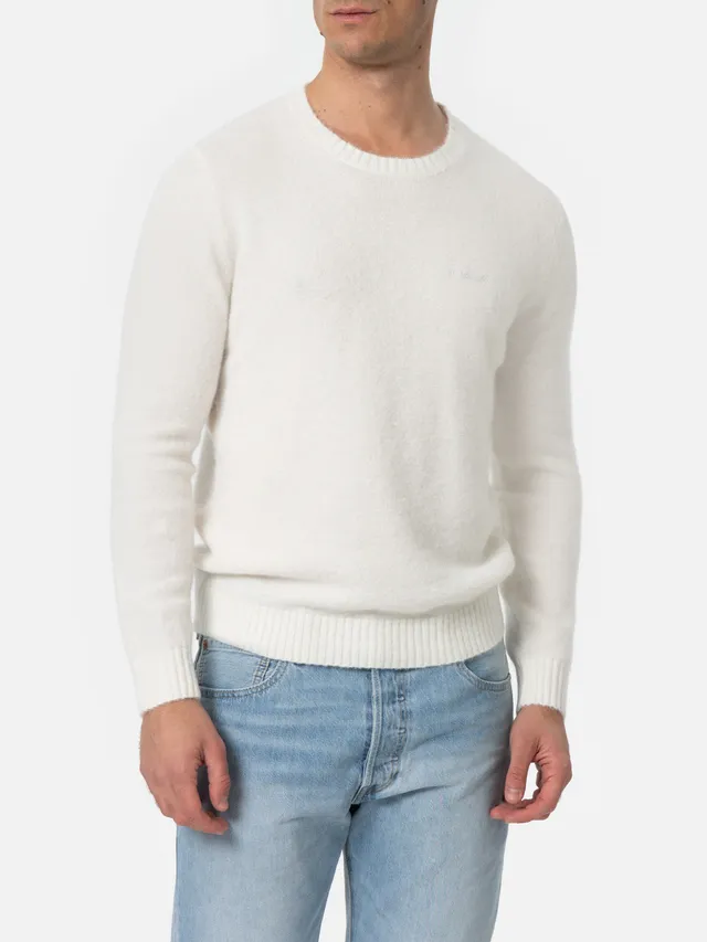 mc2-saint-barth-maglia-regent-in-tessuto-stretch-panna-tinta-unita-con-scollo-a- image 1