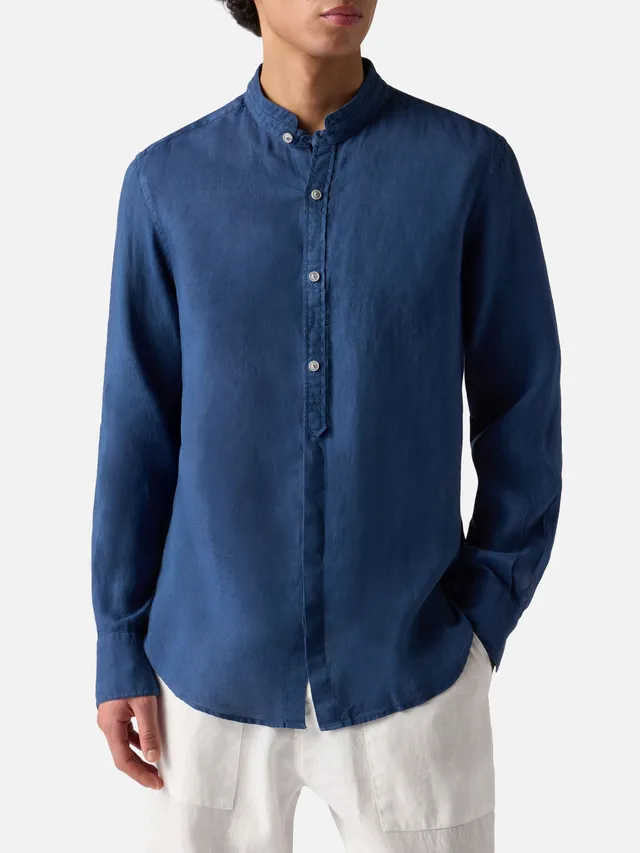 mc2-saint-barth-camicia-klarke-blu-vintage-in-puro-lino image 1
