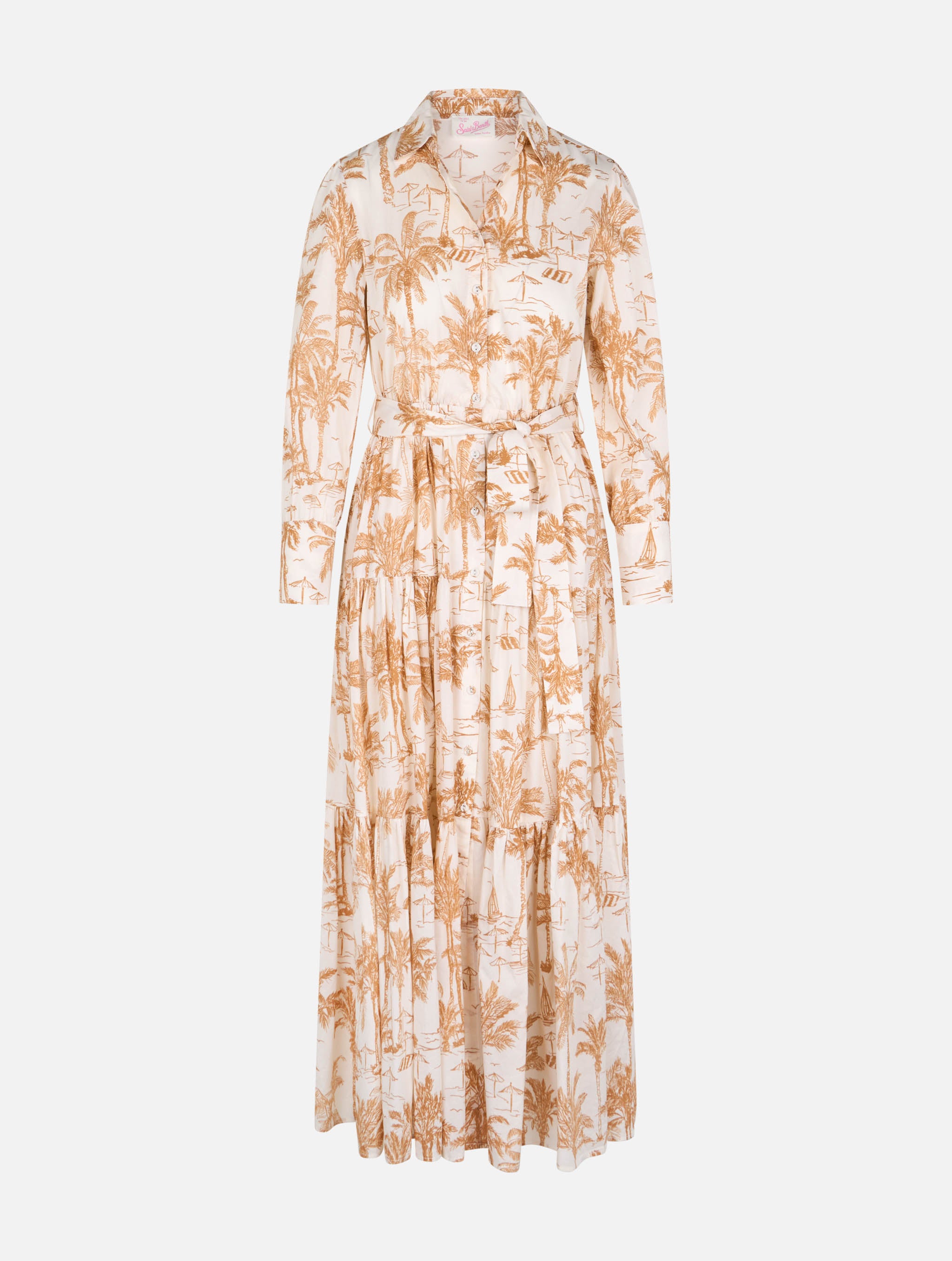 mc2-saint-barth-abito-lungo-jensen-in-cotone-con-stampa-toile-de-jouy image 3
