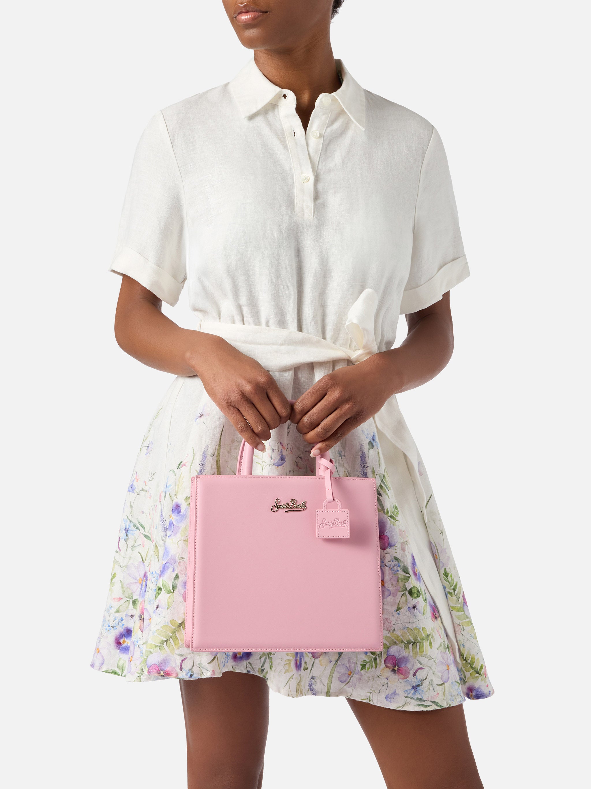 mc2-saint-barth-borsa-shop-midi-strutturata-in-pelle-liscia-rosa-con-targhetta-m image 2