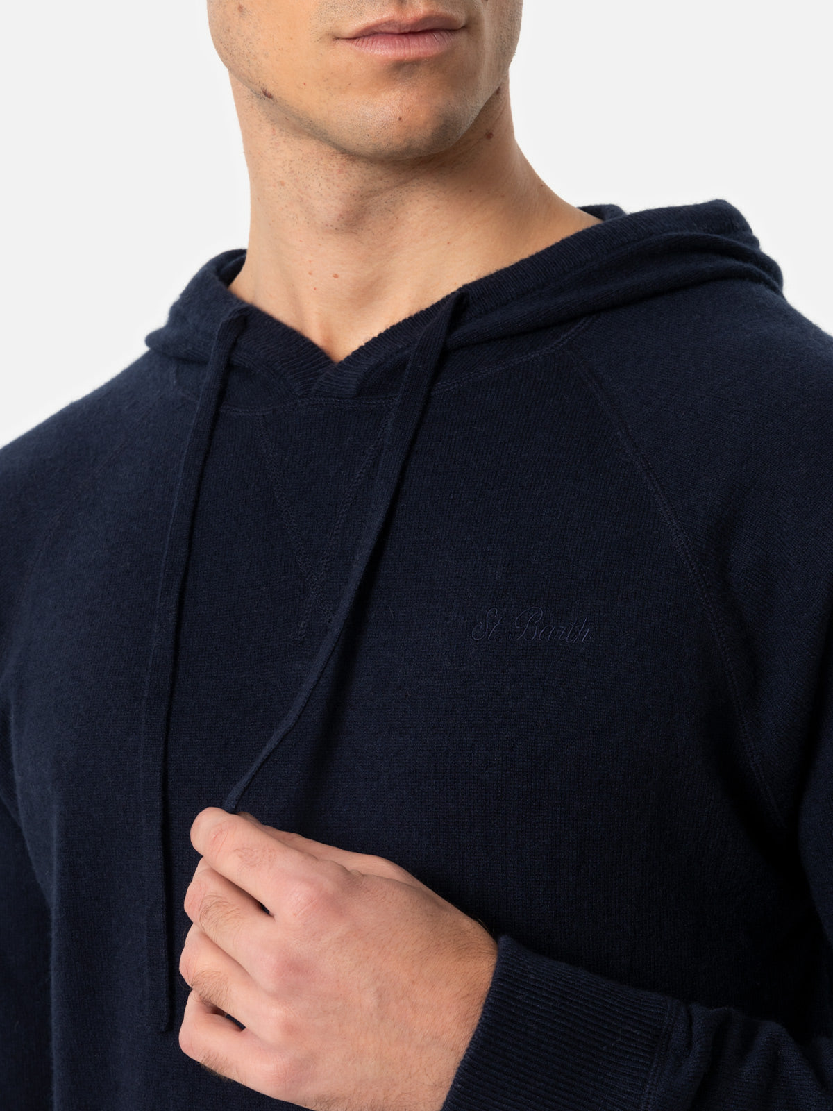 mc2-saint-barth-mercer-felpa-uomo-con-zip-e-cappuccio-verde-ricamo-logo image 2