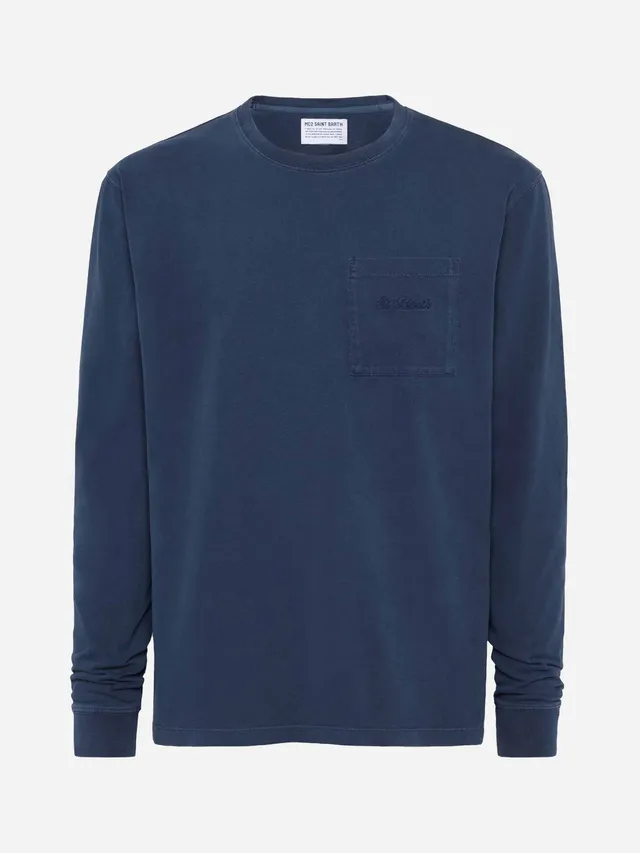 mc2-saint-barth-t-shirt-invernale-in-cotone-luton-da-uomo-blu image 1