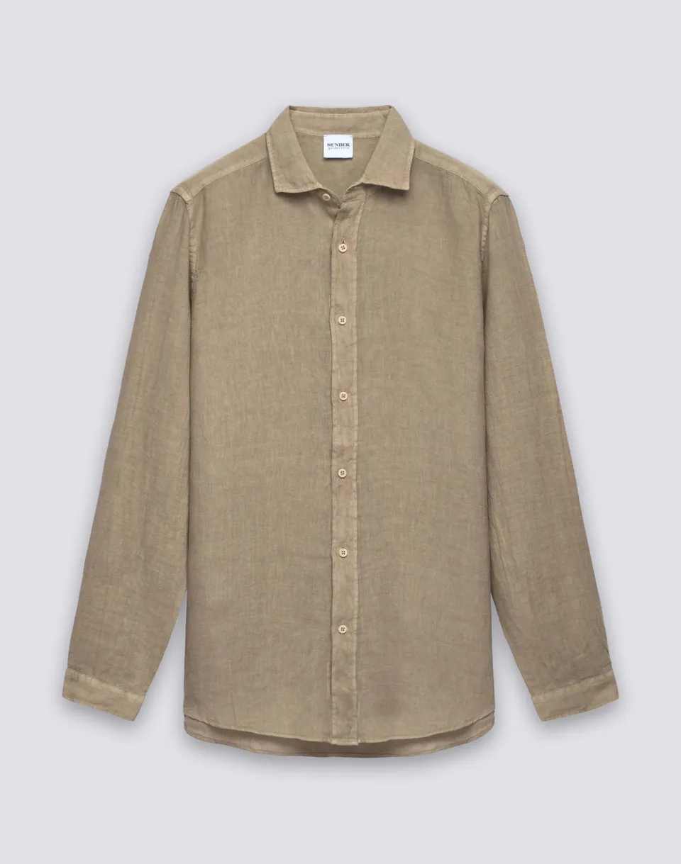sundek-goldenwave-camicia-uomo-in-lino-tinto-capo-regular image 1