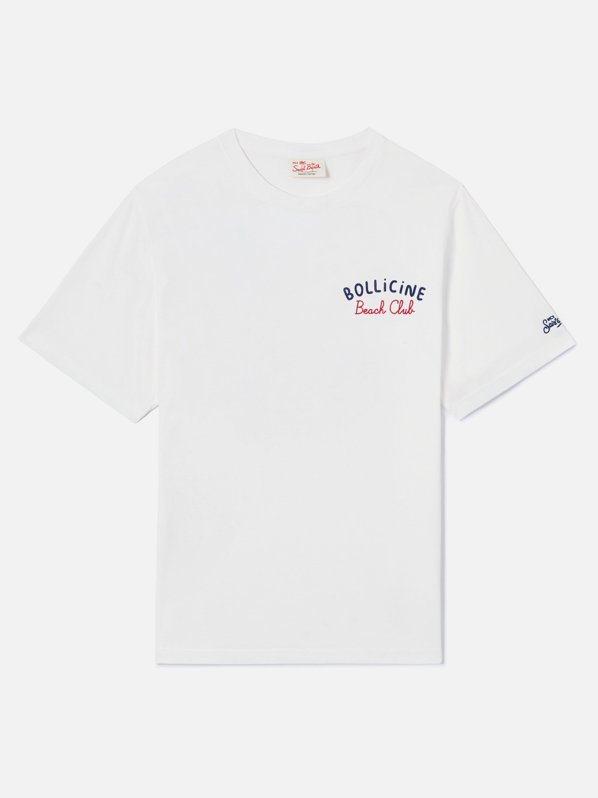 mc2-saint-barth-t-shirt-portland-bianca-con-ricamo-bollicine-beach-club image 5