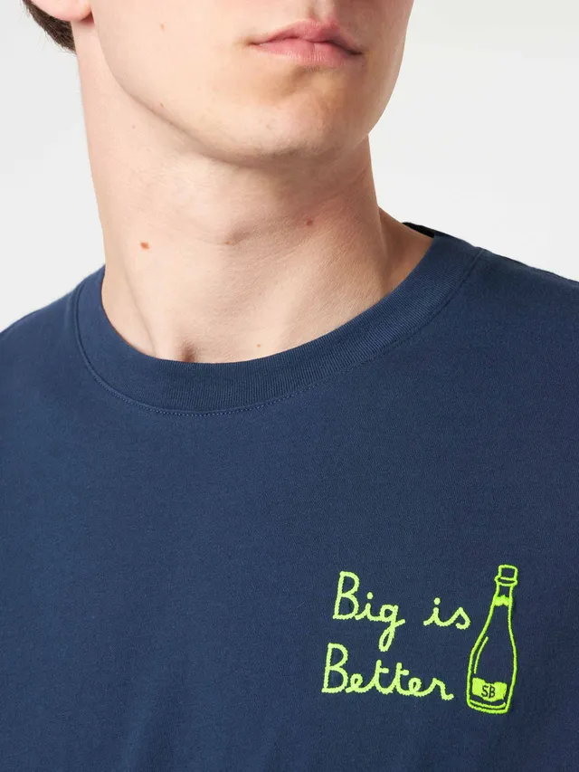 mc2-saint-barth-portofino-t-shirt-da-uomo-in-puro-cotone-blu-navy-con-ricamo-big image 1