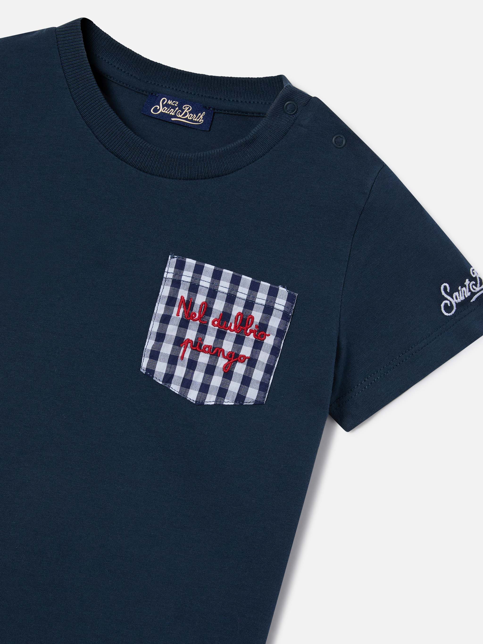 mc2-saint-barth-set-samy-neonato-t-shirt-copri-pannolino-vichy-blu-navy image 2
