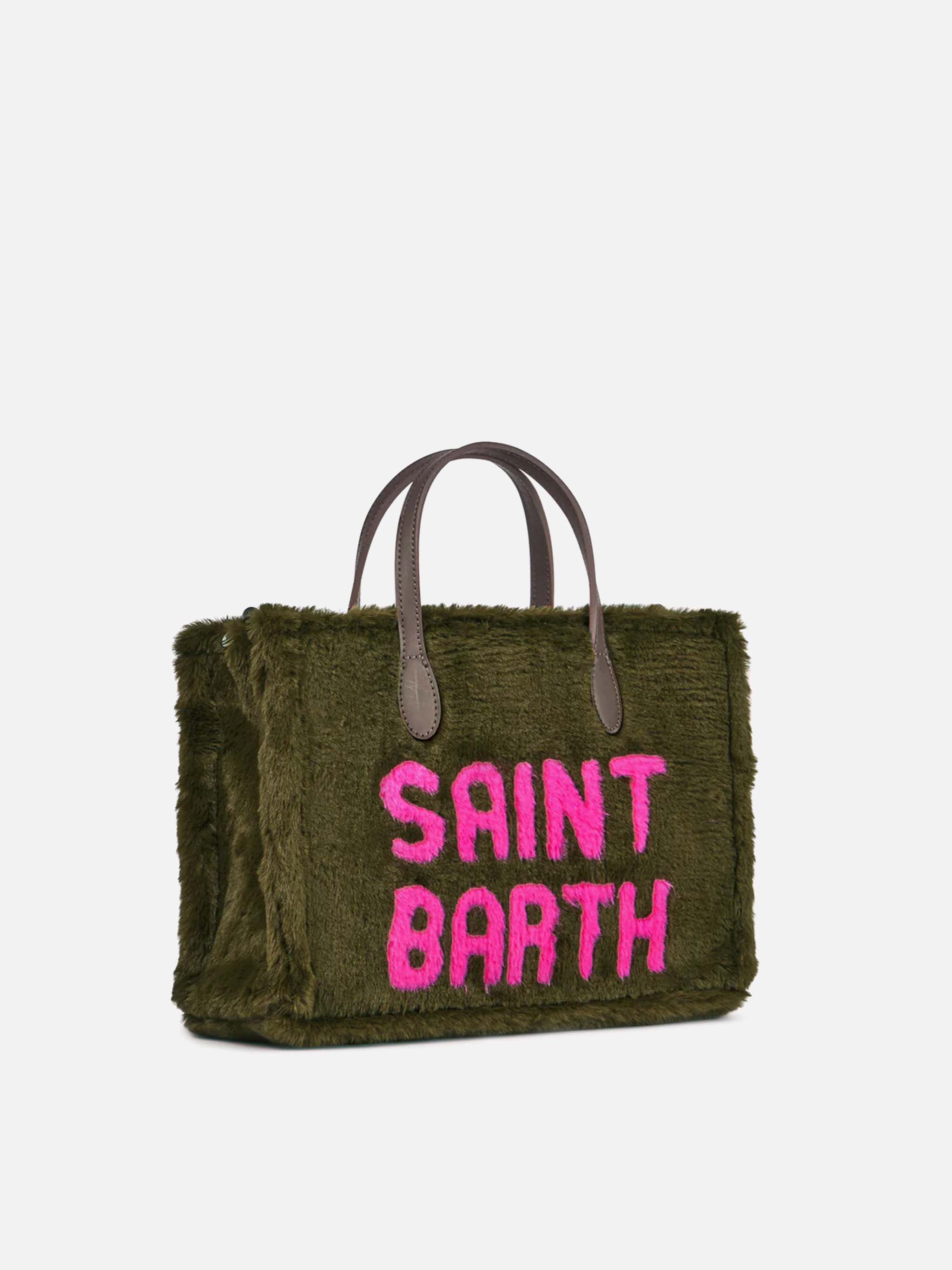 mc2-saint-barth-vivian-borsa-tote-verde-effetto-pelliccia-con-tracolla image 3